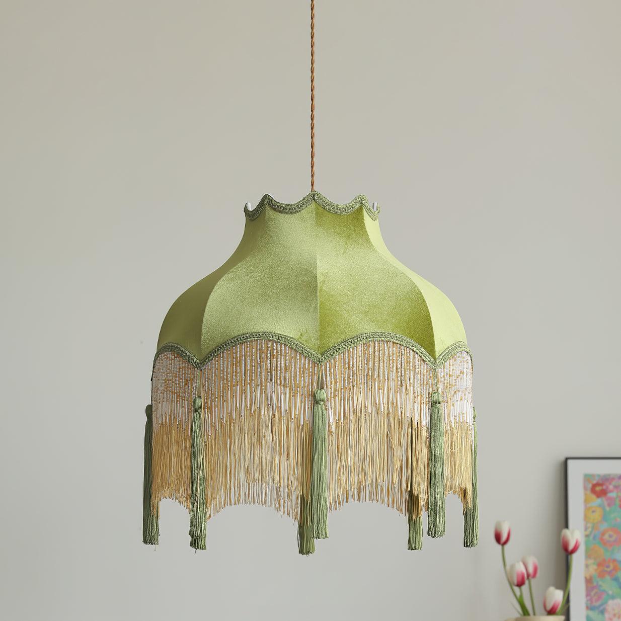 Fina Pendant Light Velvet Fringe Vintage Elegant Tassel - Letslighting