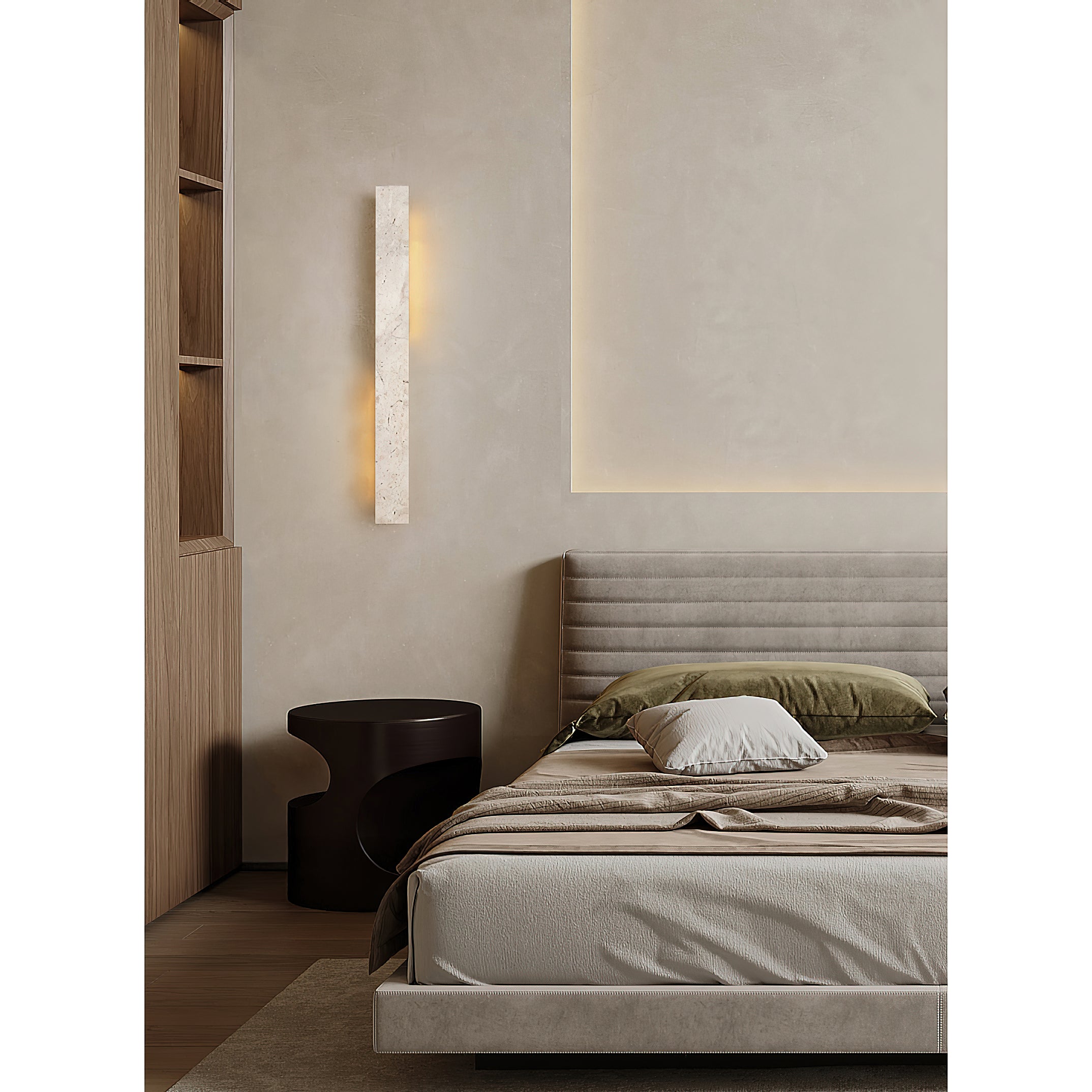 Eurdora Modern Minimalist Travertine Wall Lamp - Lamp Copper