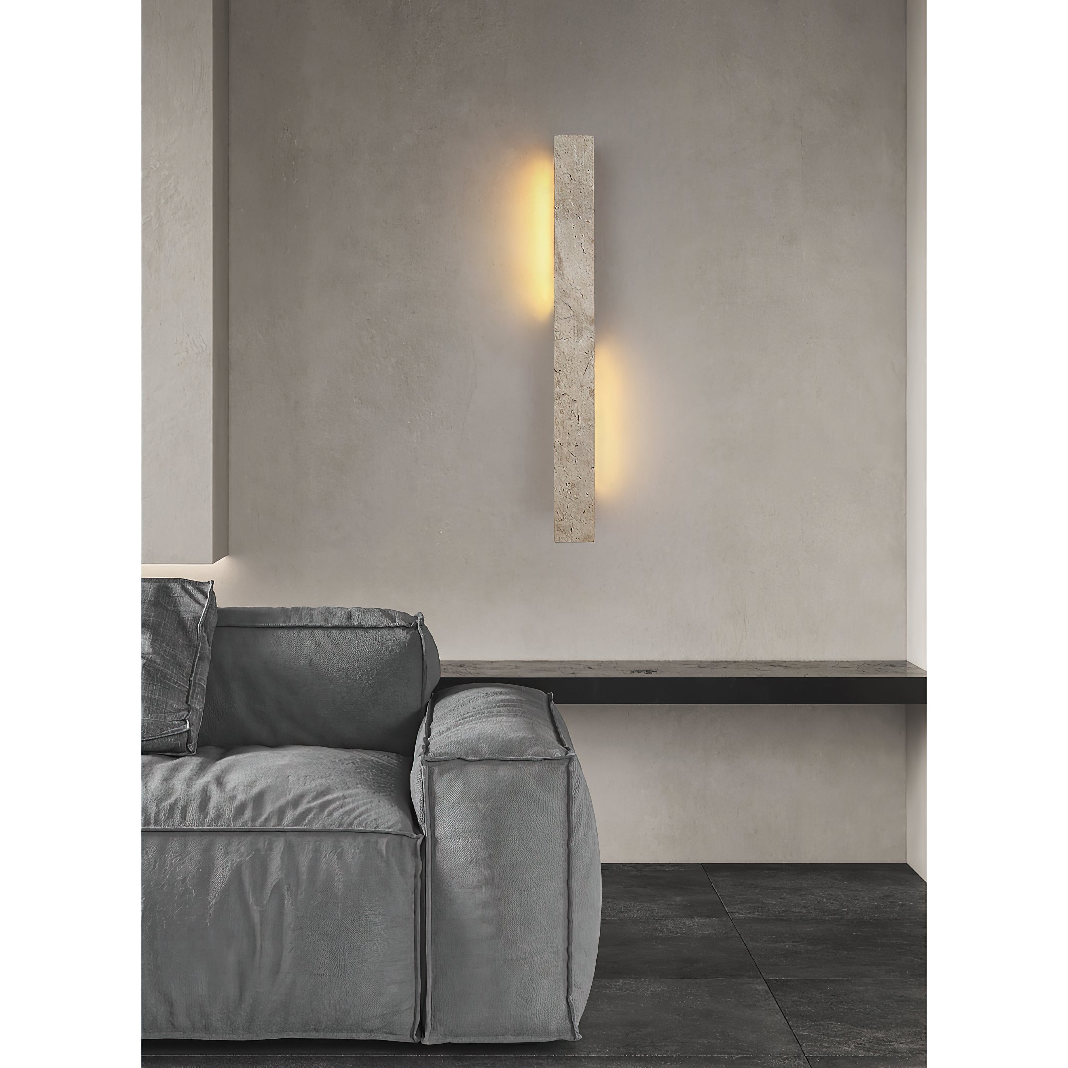Eurdora Modern Minimalist Travertine Wall Lamp - Lamp Copper