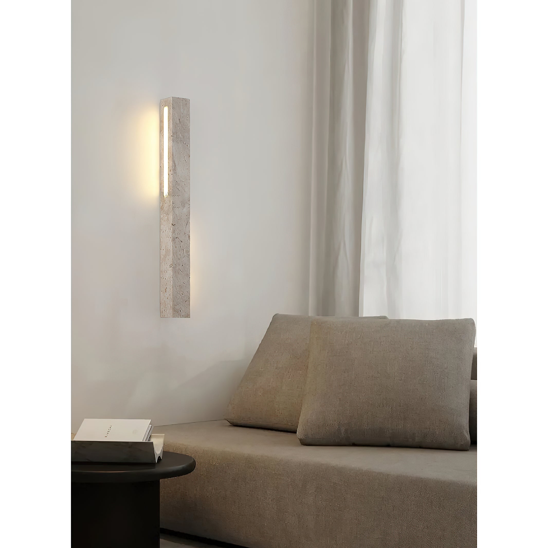 Eurdora Modern Minimalist Travertine Wall Lamp - Lamp Copper