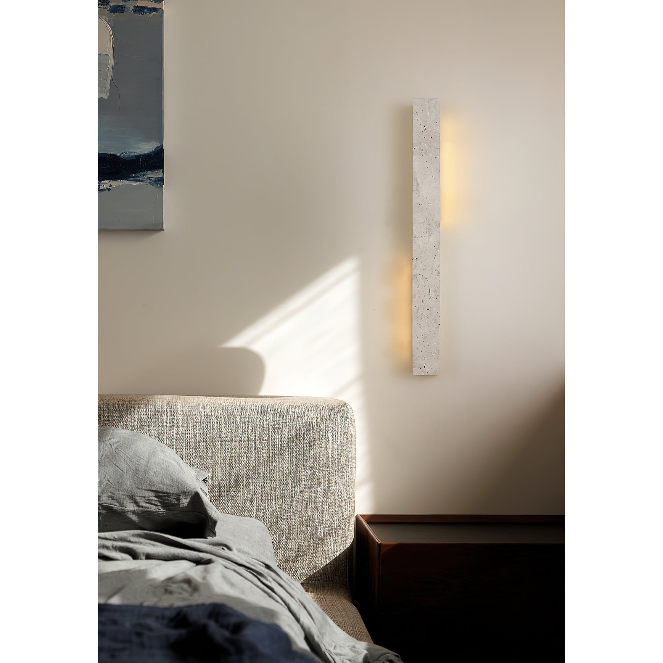 Eurdora Modern Minimalist Travertine Wall Lamp - Lamp Copper