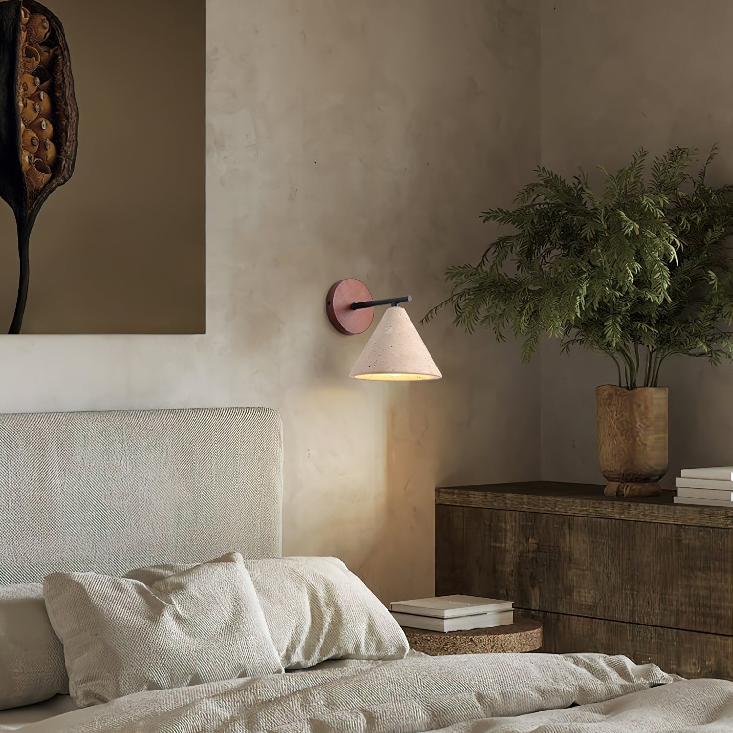 Tavero Applique Murale Moderne Bois Cone - Neutralighting