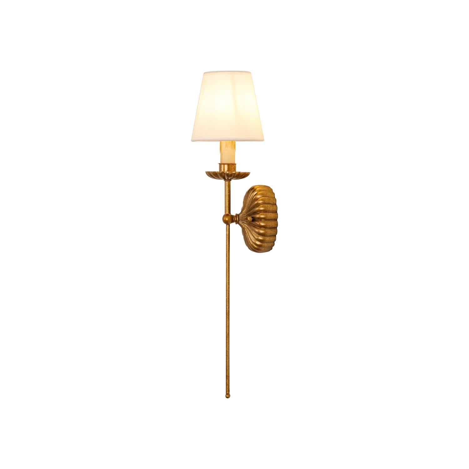 Axiom Applique Murale en Métal Doré Antique et Tissu Industriel Vintage - Neutralighting