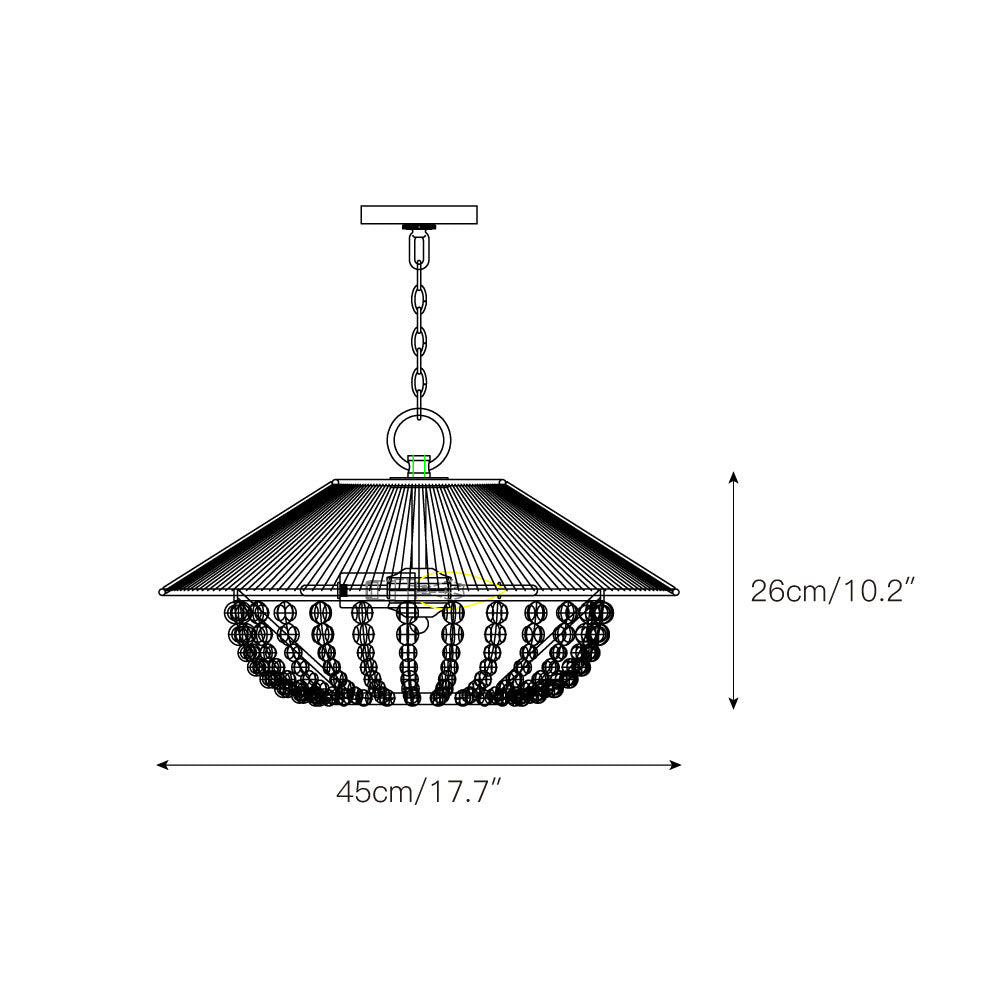 Elmarion Elegance Natural Farmhouse Wooden Metal Pendant Lamp - Lamp Copper