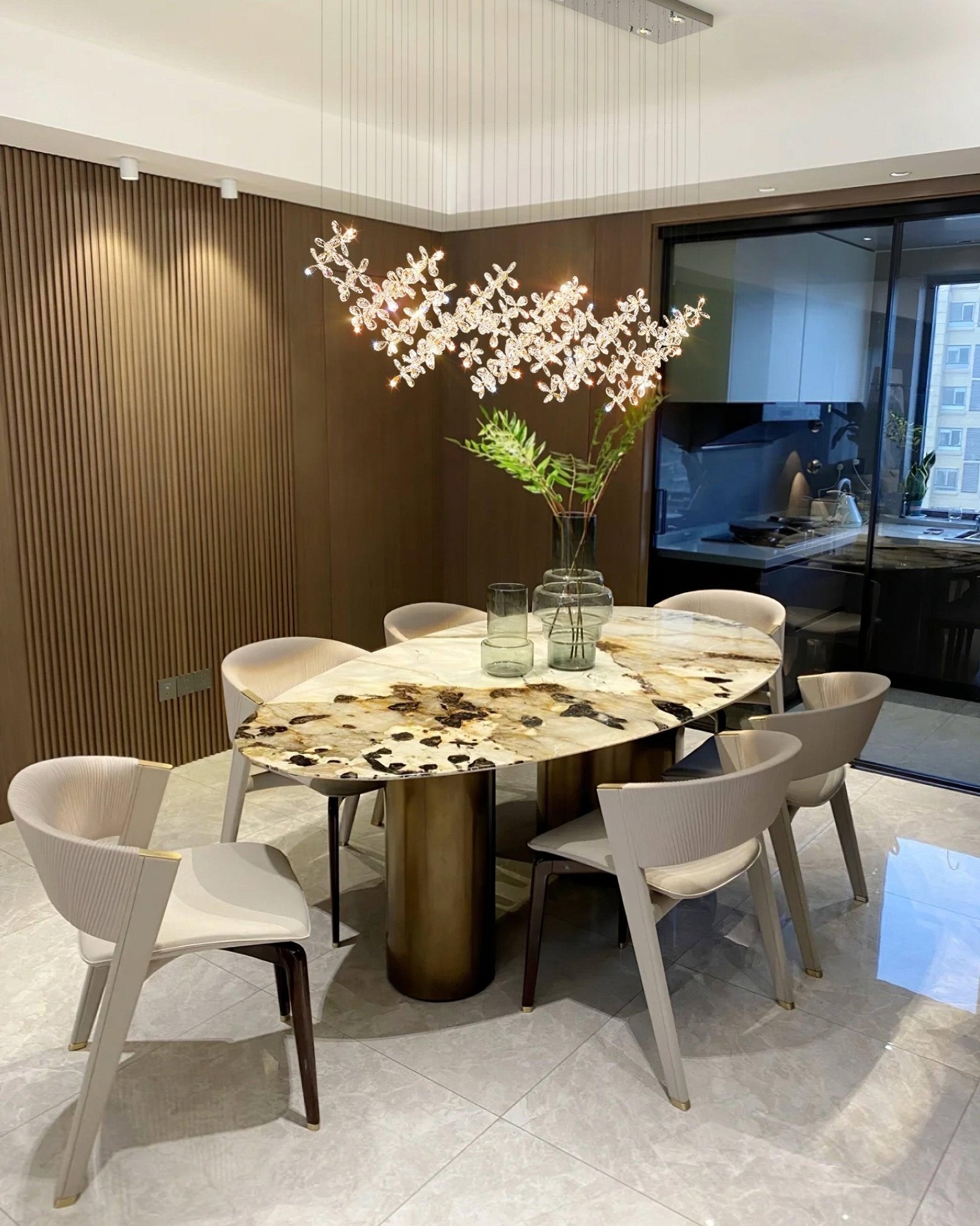 Lustra Chandelier Cristal Papillon Bouquet Floral - Neutralighting