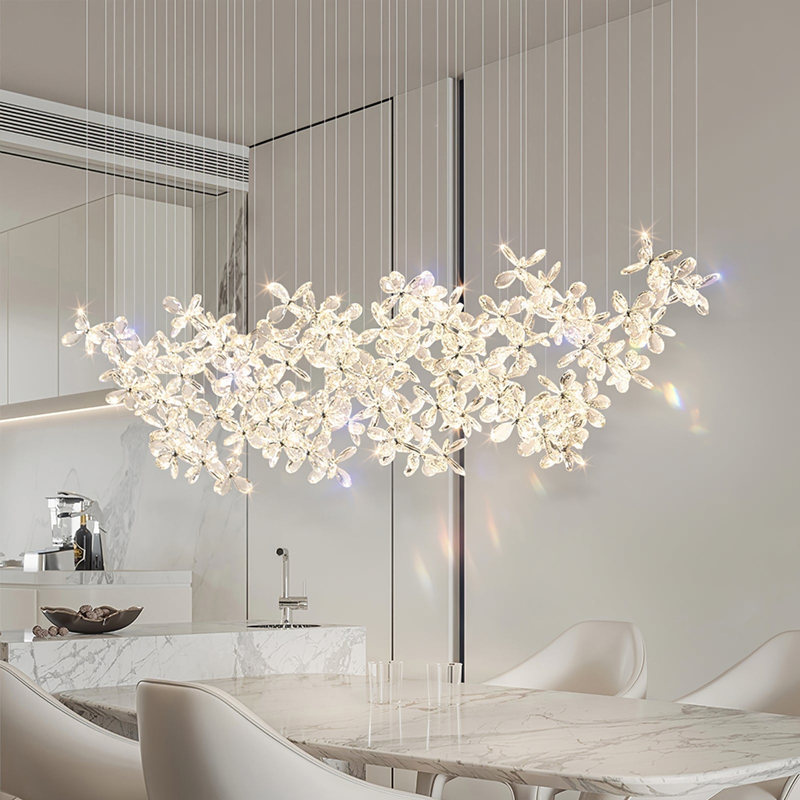 Lustra Chandelier Cristal Papillon Bouquet Floral - Neutralighting