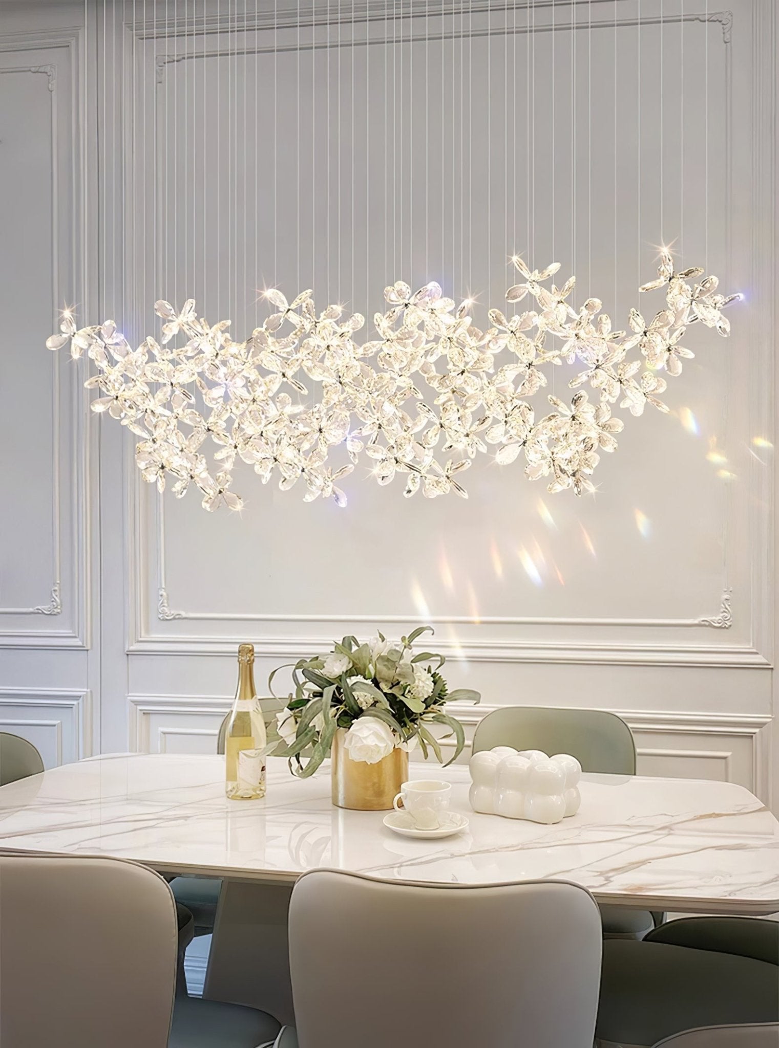 Lustra Chandelier Cristal Papillon Bouquet Floral - Neutralighting