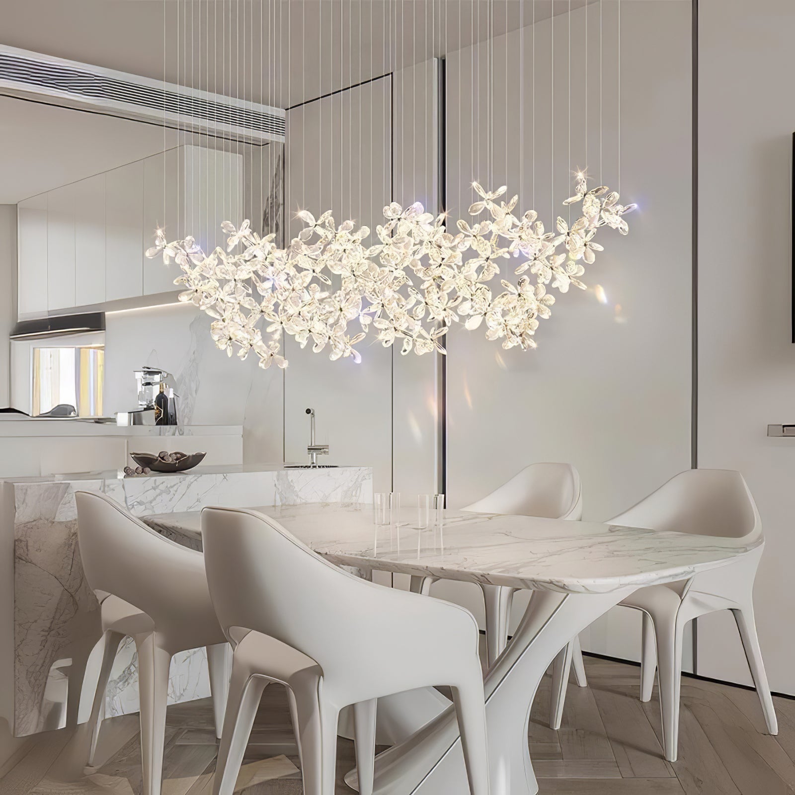 Lustra Chandelier Cristal Papillon Bouquet Floral - Neutralighting