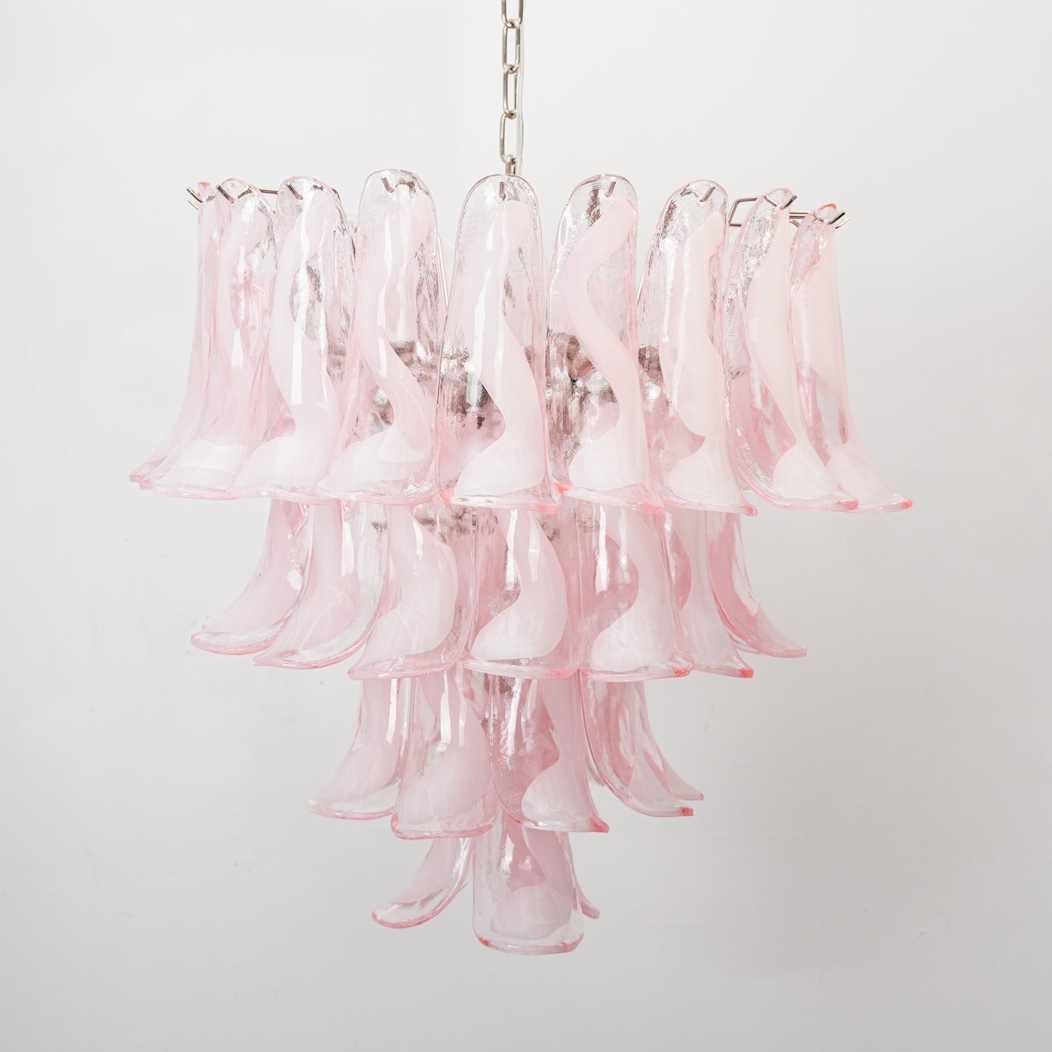 Aurora Chandelier Pink Murano Lily Petal Cascading Floral Classic - Letslighting