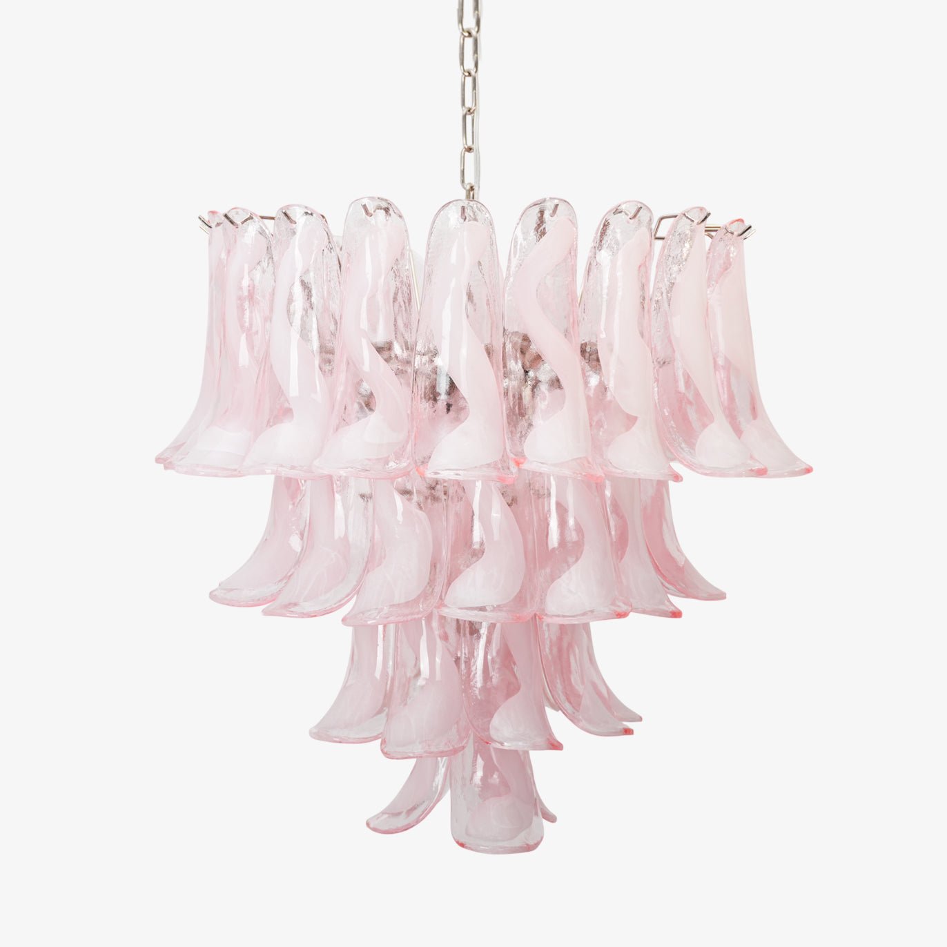 Aurora Chandelier Pink Murano Lily Petal Cascading Floral Classic - Letslighting