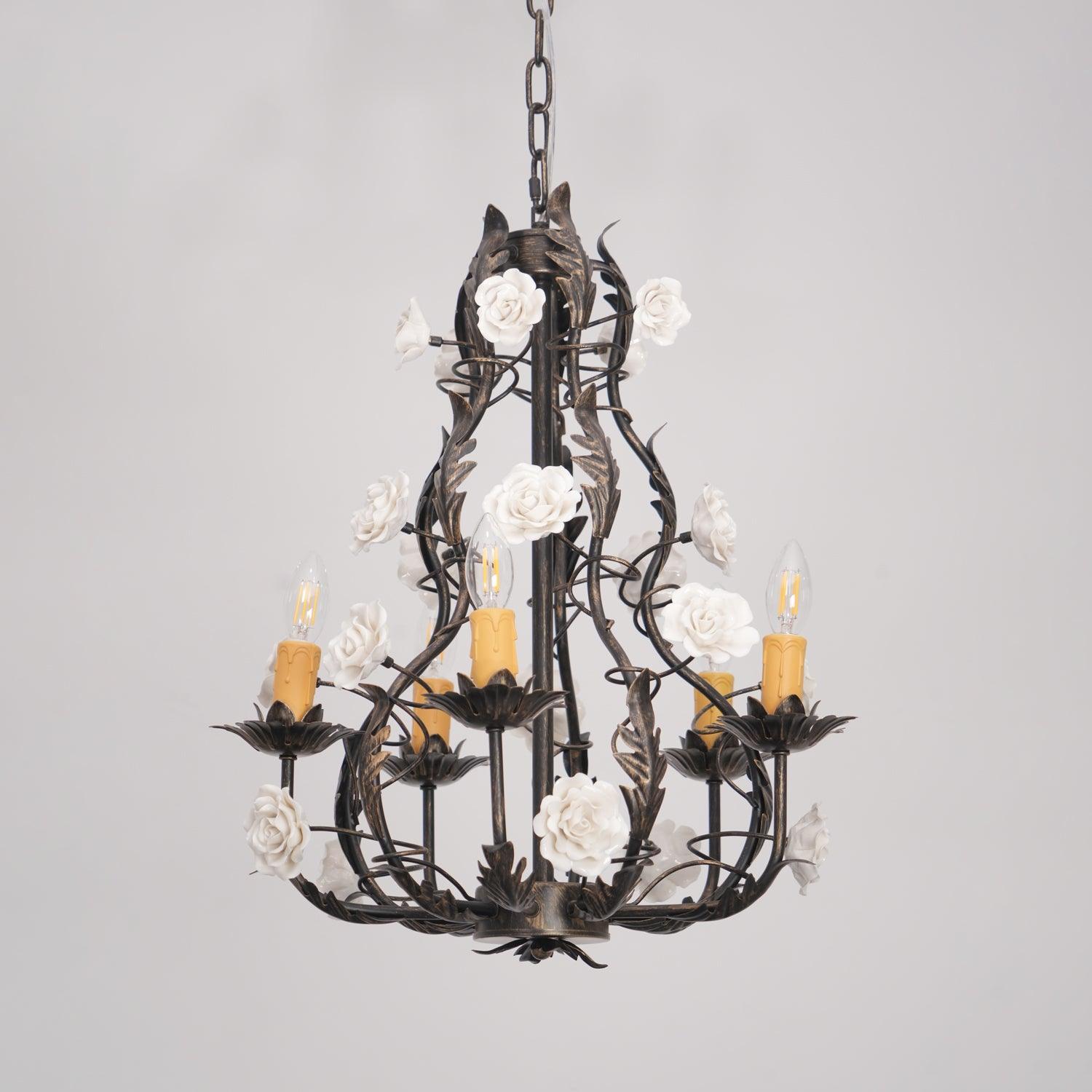 Rocaille Lustre Fleur Luxe Métal - Neutralighting