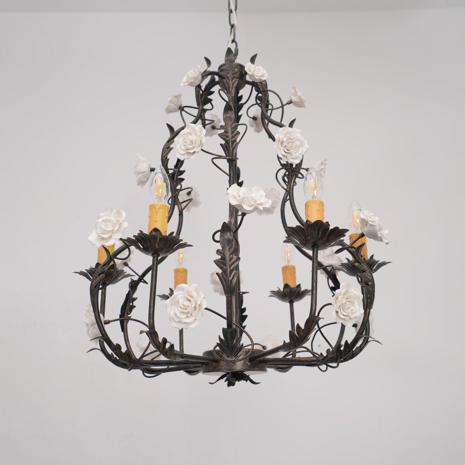 Rocaille Lustre Fleur Luxe Métal - Neutralighting