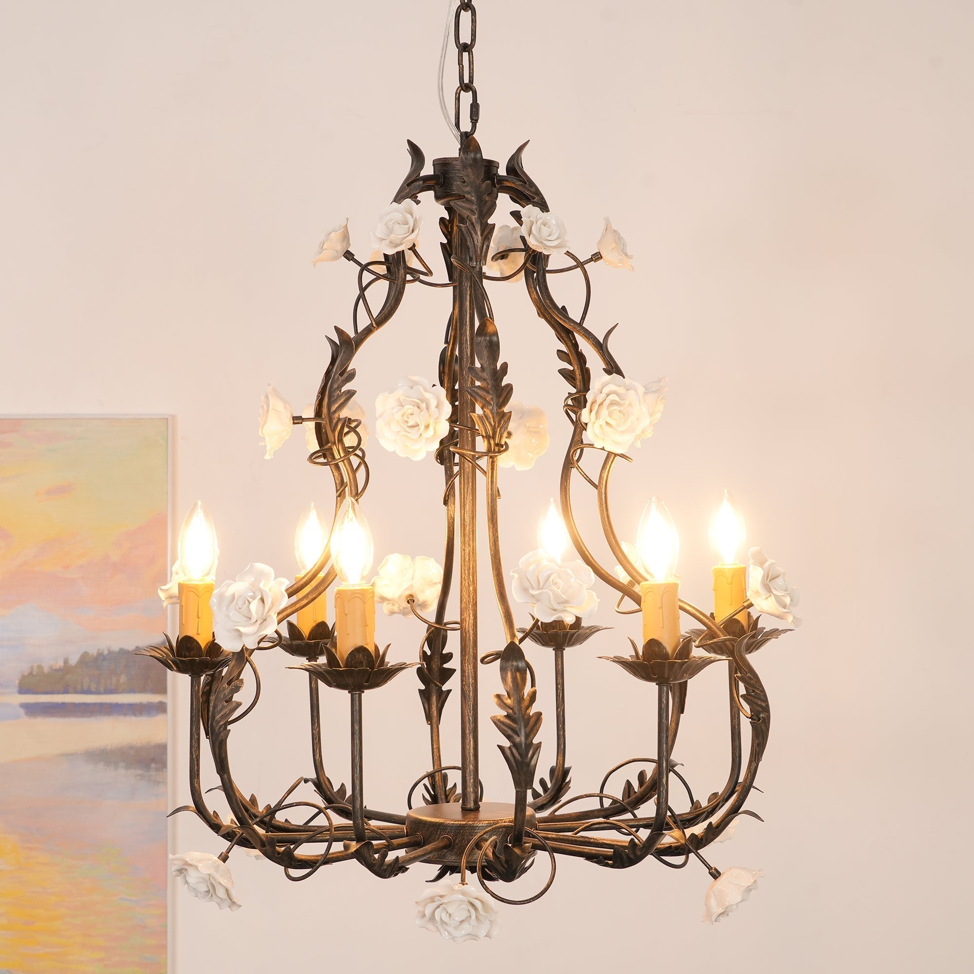 Araeyra Lustre Métal Céramique Rose Luxe Postmoderne - Neutralighting