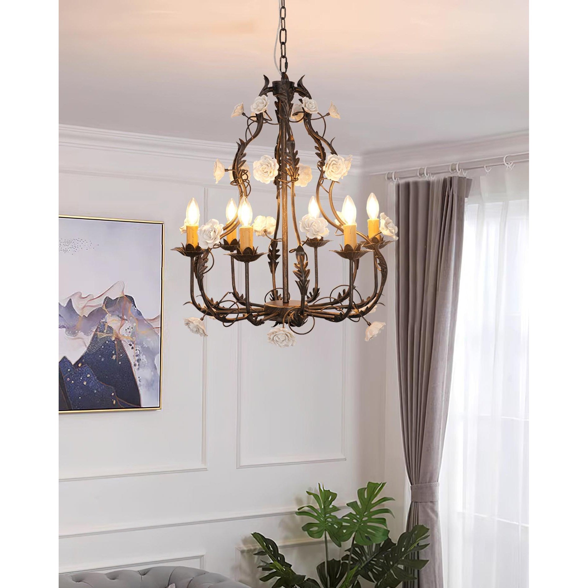 Araeyra Lustre Métal Céramique Rose Luxe Postmoderne - Neutralighting