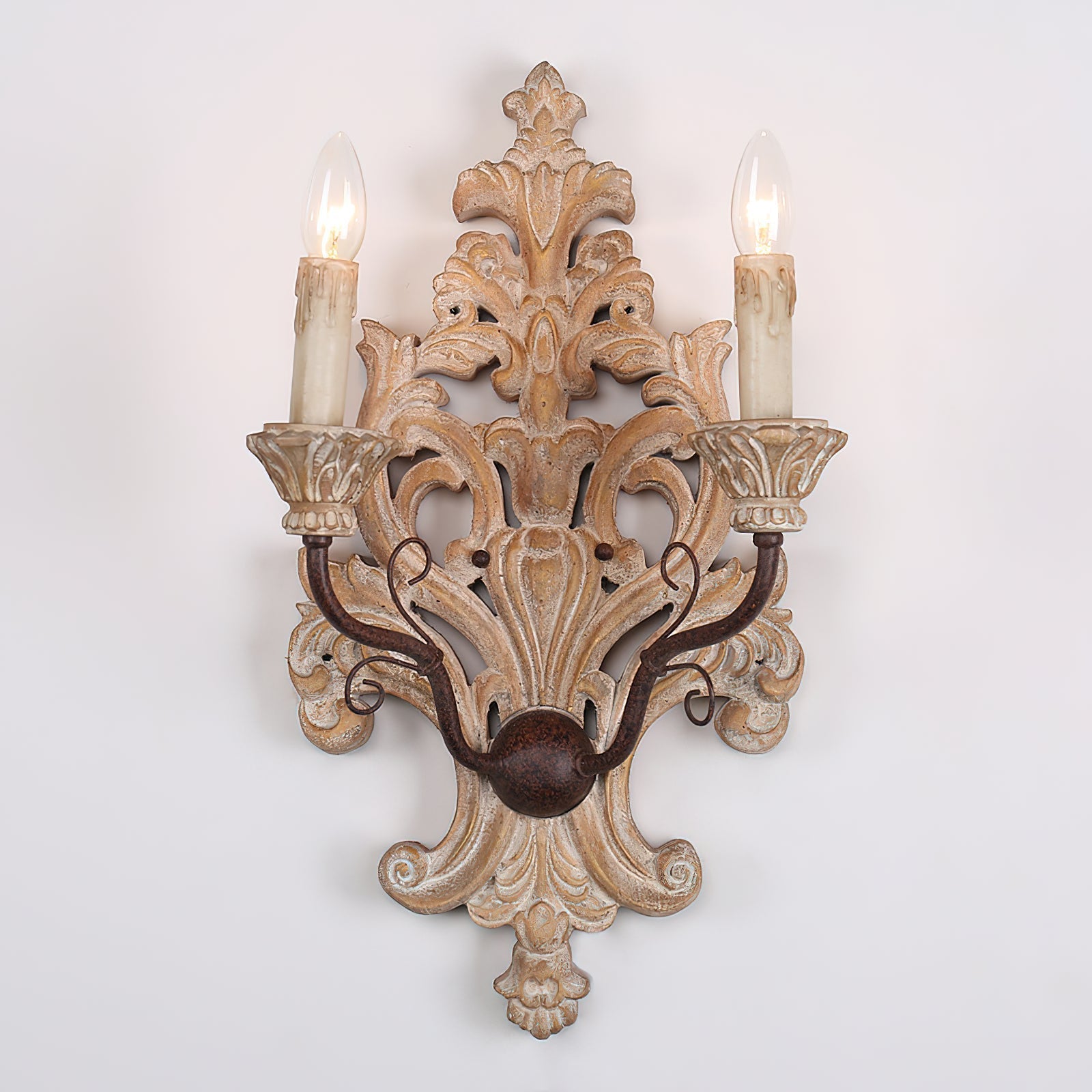 Ilzoror Vintage Industrial Wood Metal Wall Lamp - Lamp Copper