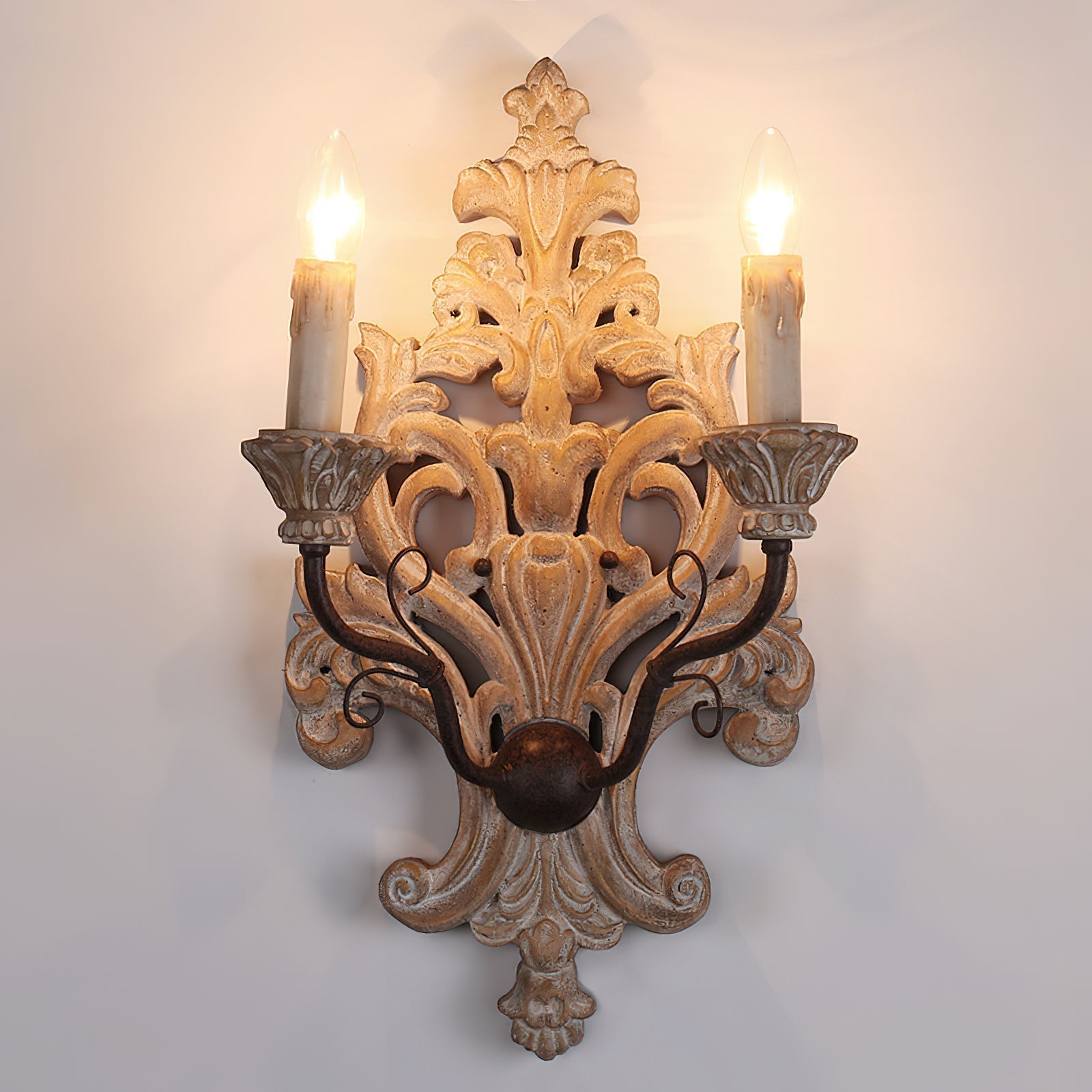 Ilzoror Vintage Industrial Wood Metal Wall Lamp - Lamp Copper