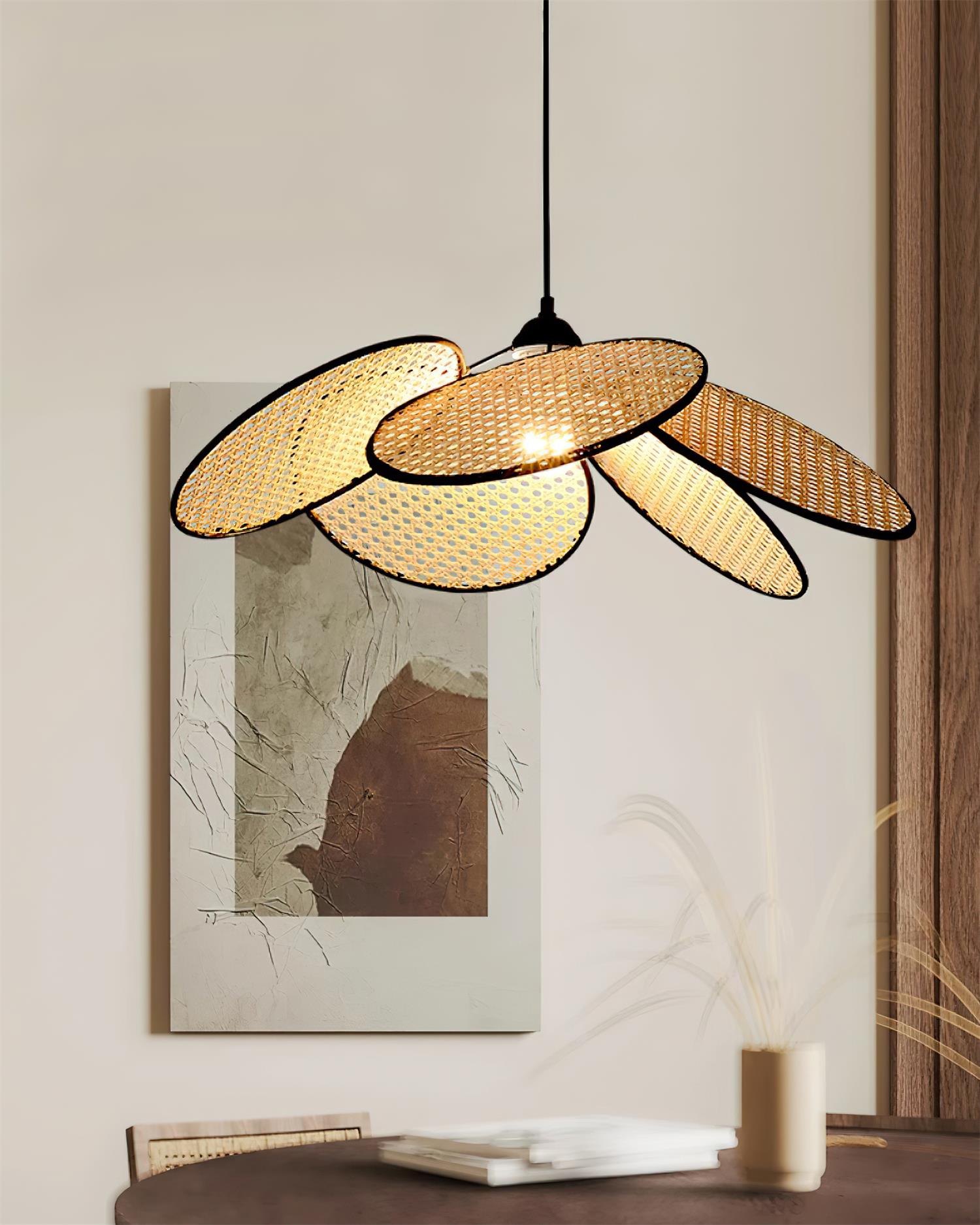 Flow Rattan Lampe Pendante Tissée à la Main Organique - Neutralighting