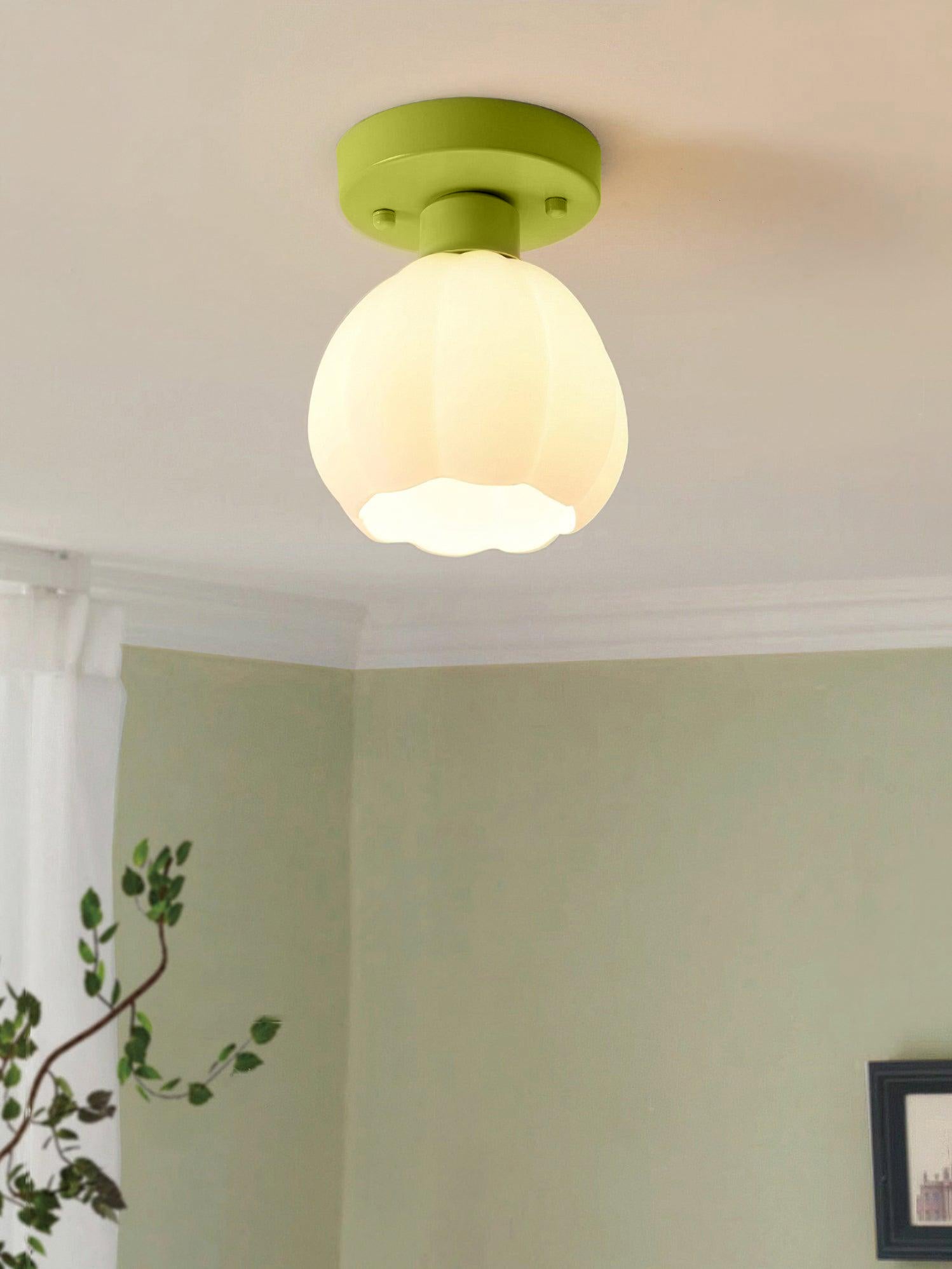 Flower Shaded Semi Flushmount Light - Blowlighting