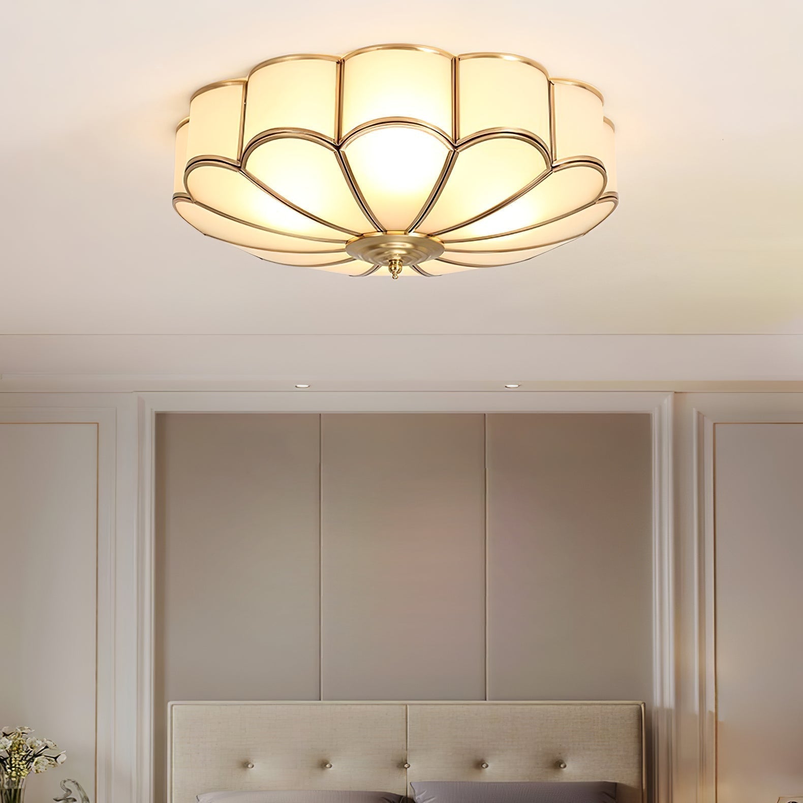 Ulira Plafonnier Design Fleur Verre