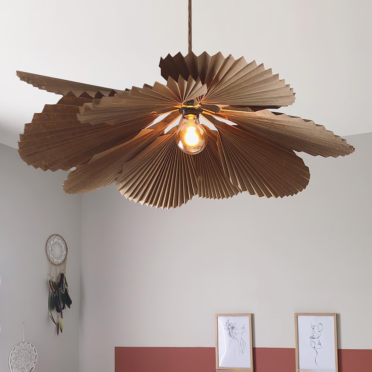 Lyra Suspension Lotus en Papier à Feuille Pliée