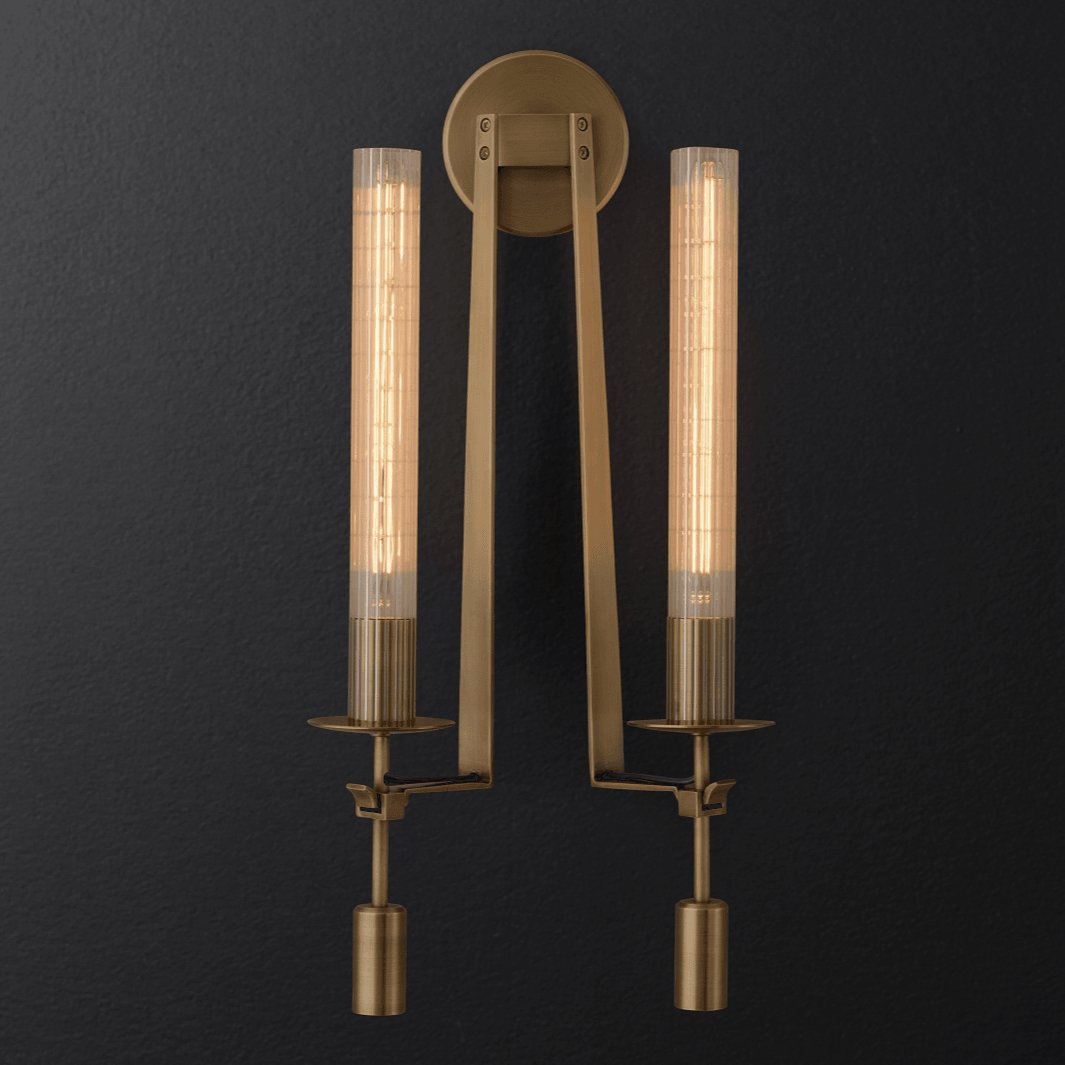 Ceshaisra French Classicism Plug-in Brass Glass Wall Lamp - Neutralighting