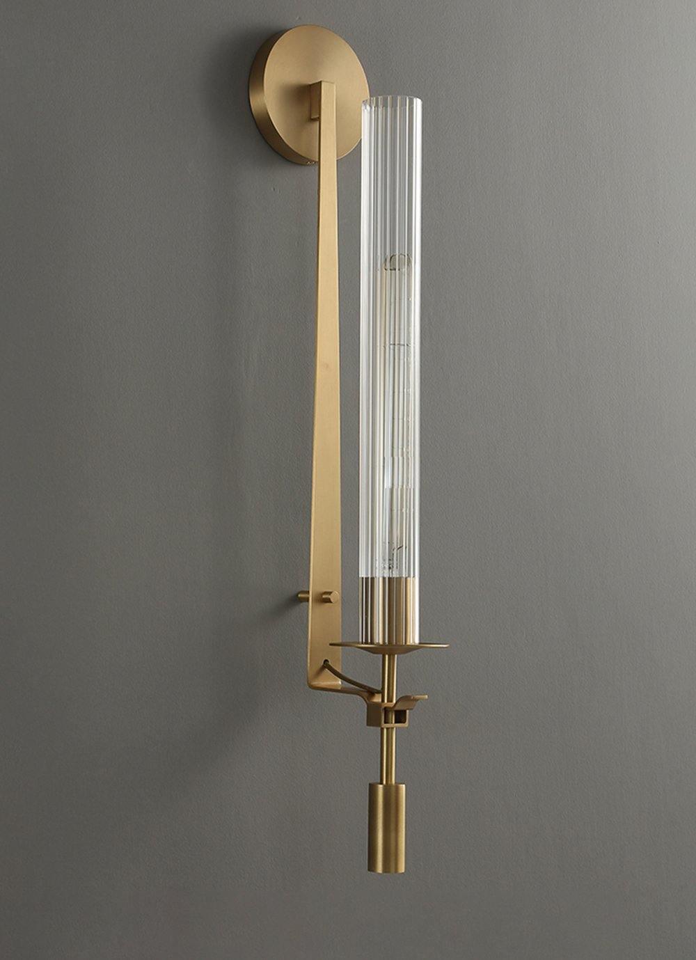 Ceshaisra French Classicism Plug-in Brass Glass Wall Lamp - Neutralighting