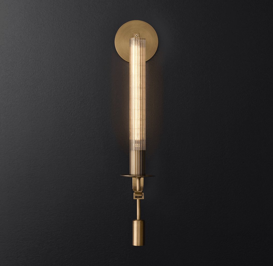Ceshaisra French Classicism Plug-in Brass Glass Wall Lamp - Neutralighting