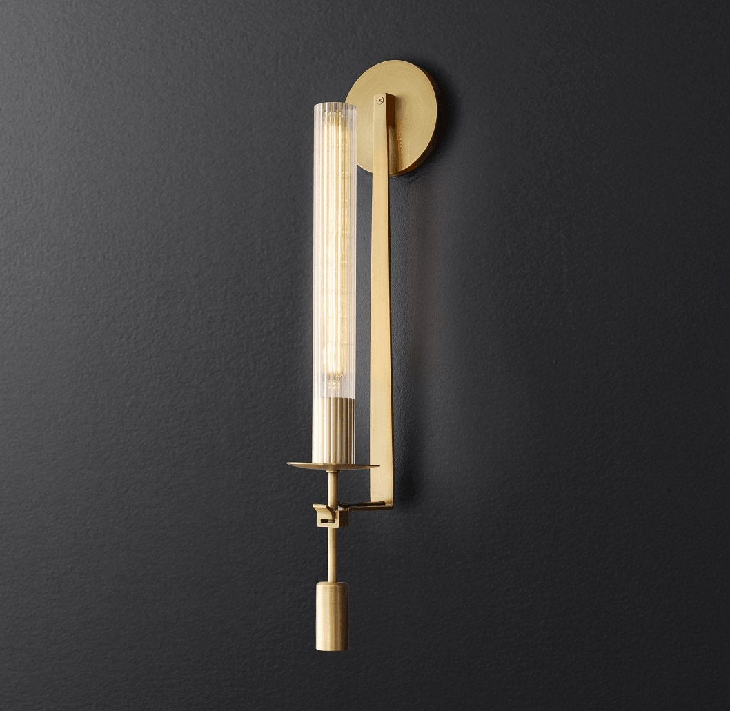 Ceshaisra French Classicism Plug-in Brass Glass Wall Lamp - Neutralighting