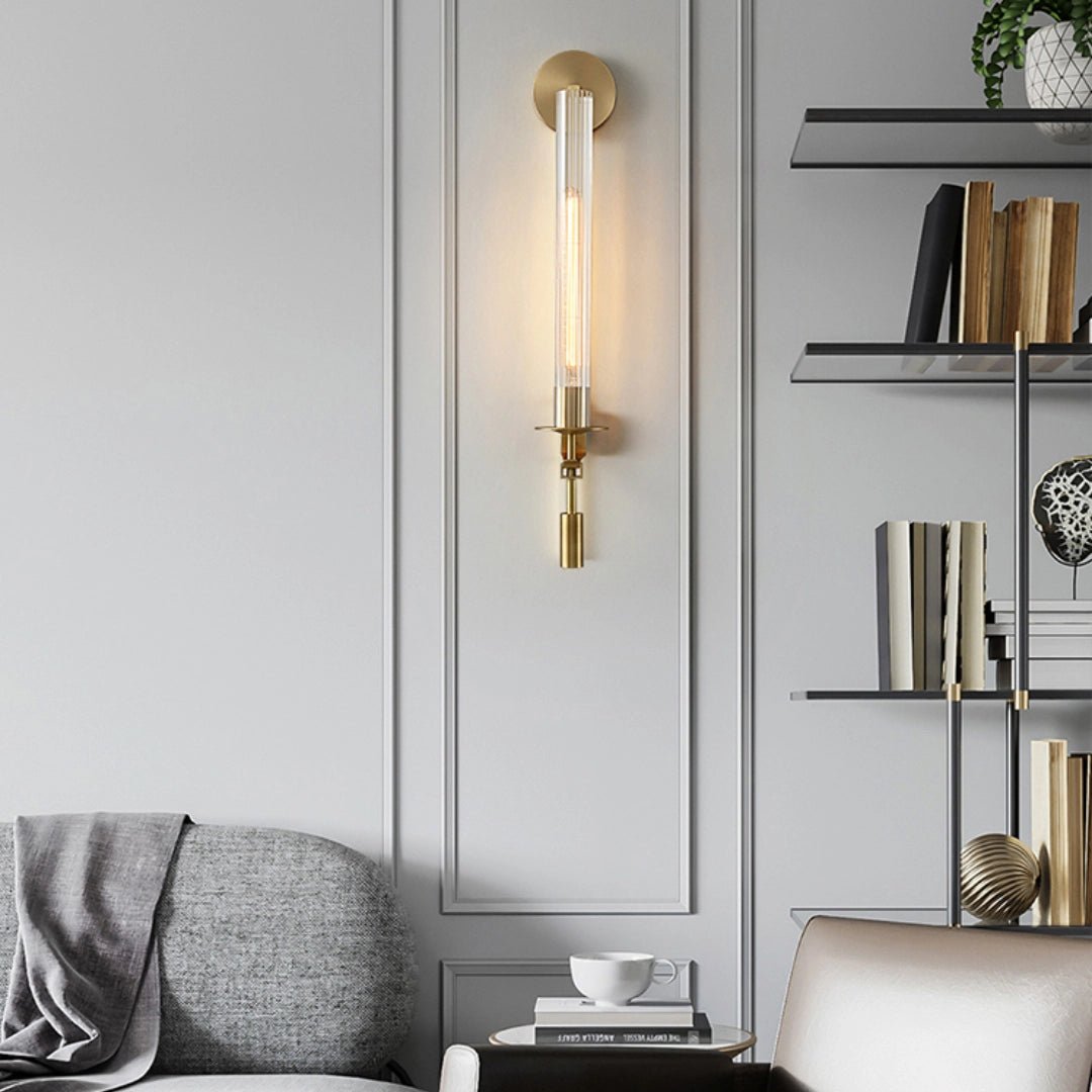 Ceshaisra French Classicism Plug-in Brass Glass Wall Lamp - Neutralighting