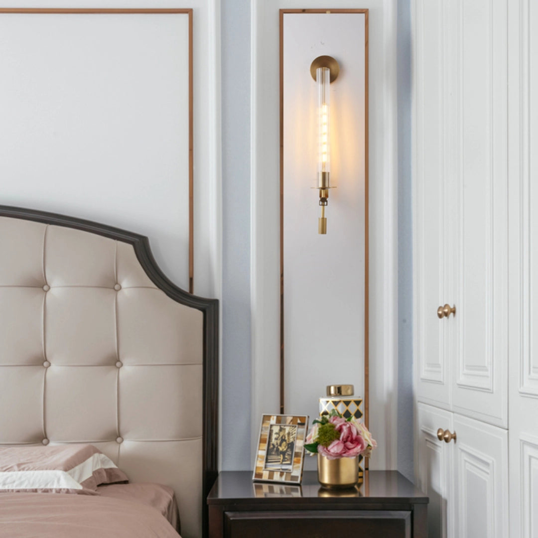 Ceshaisra French Classicism Plug-in Brass Glass Wall Lamp - Neutralighting