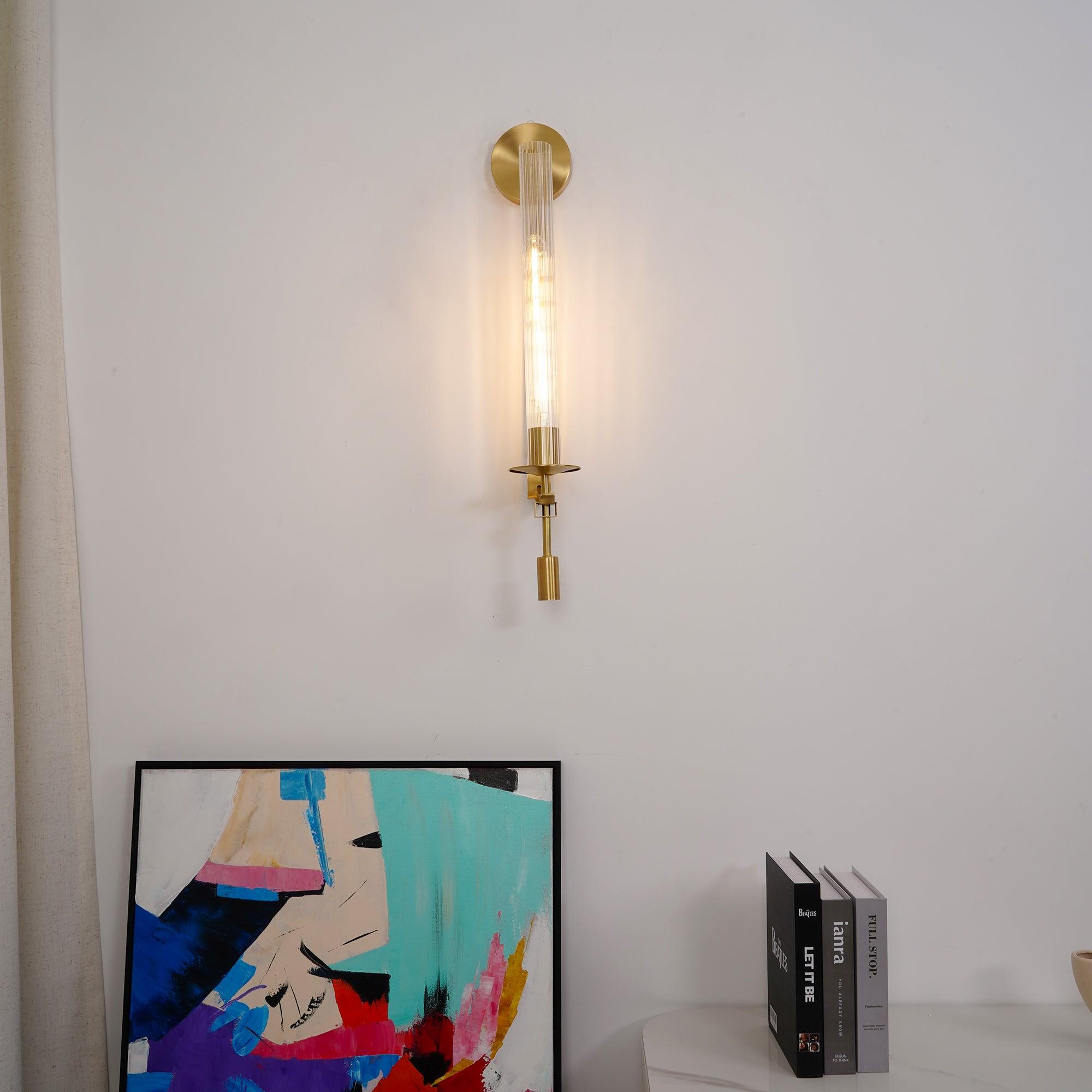 Ceshaisra French Classicism Plug-in Brass Glass Wall Lamp - Neutralighting