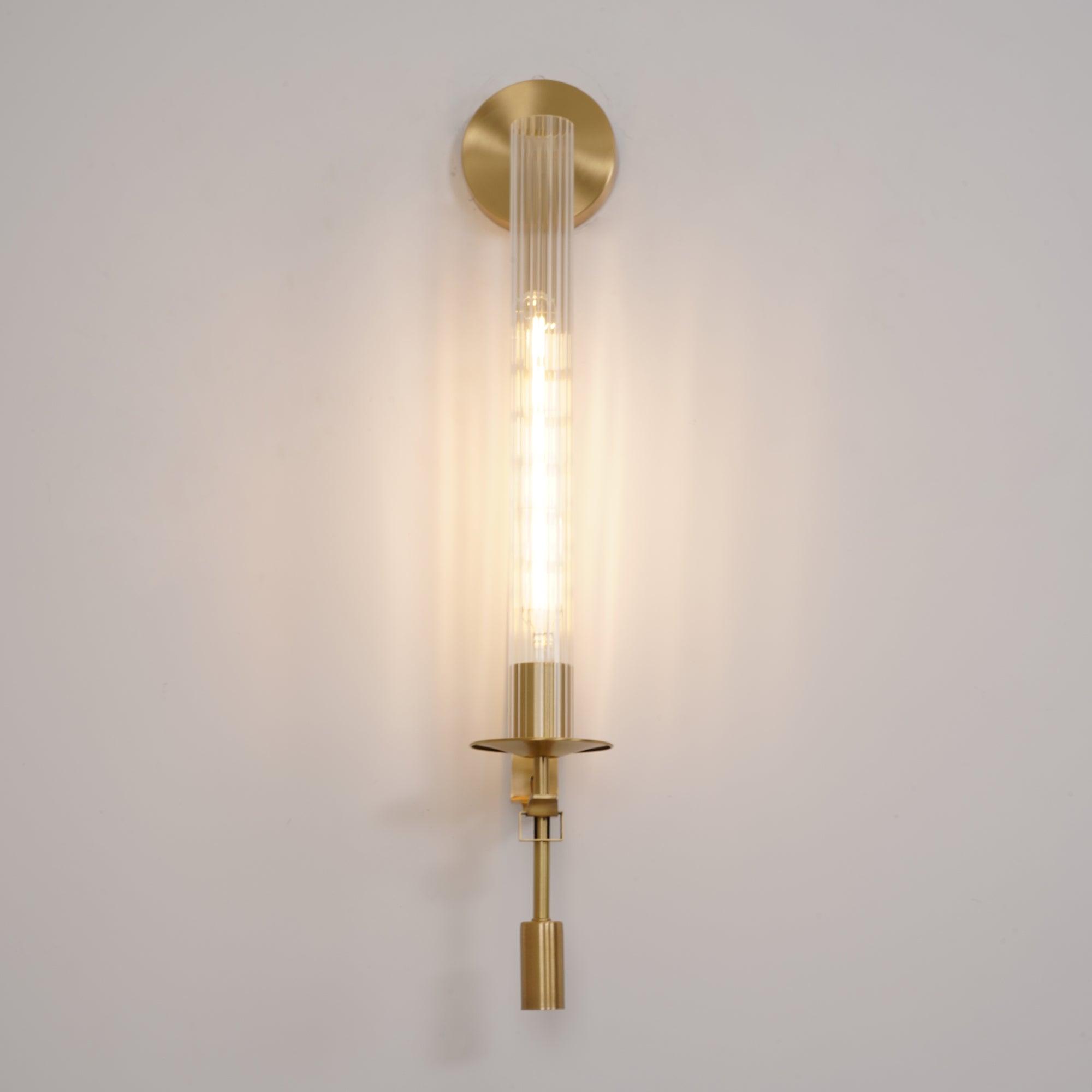 Ceshaisra French Classicism Plug-in Brass Glass Wall Lamp - Neutralighting