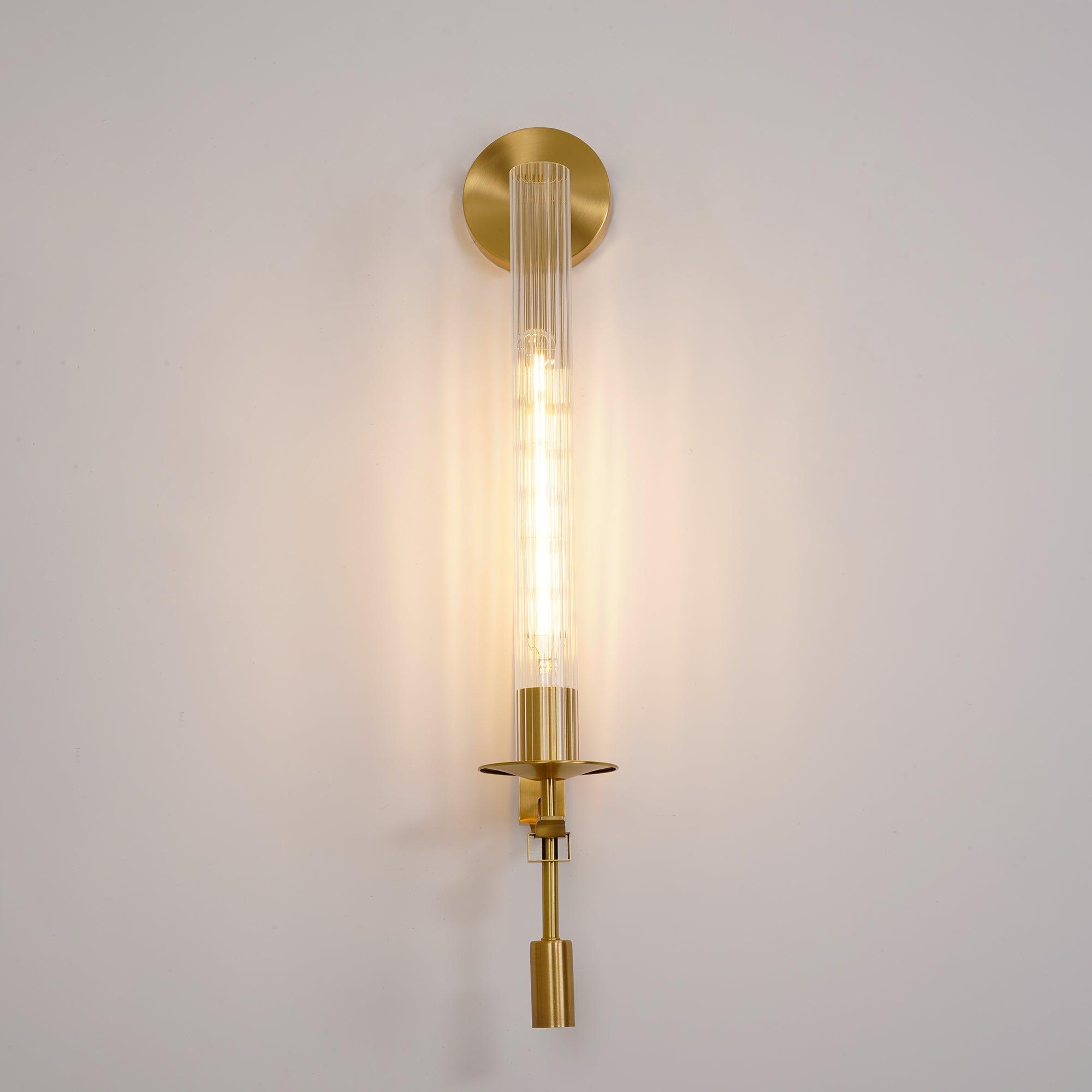 Ceshaisra French Classicism Plug-in Brass Glass Wall Lamp - Neutralighting