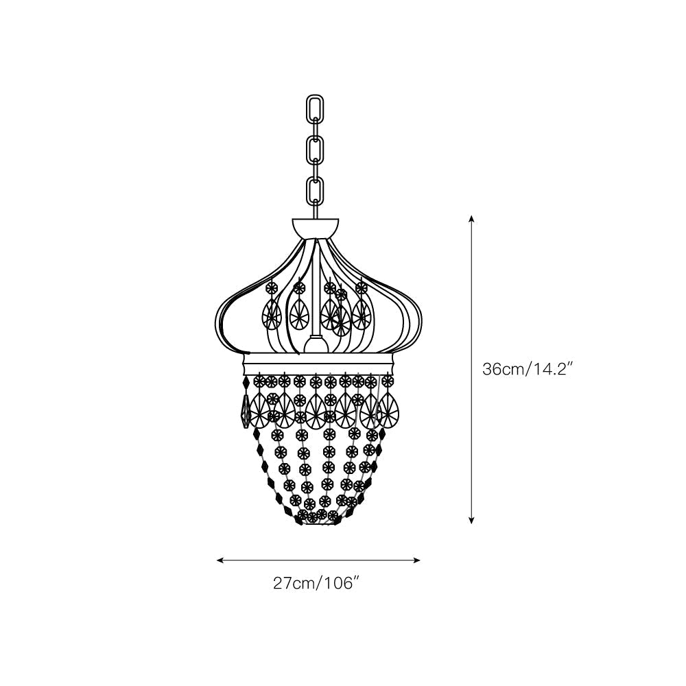 Abella Tear Drop Crystal Chandelier - Lamp Copper