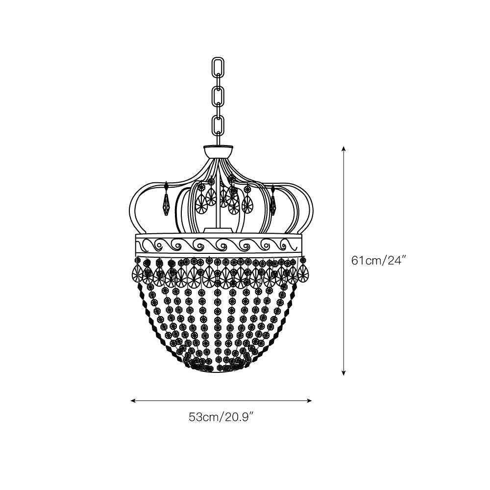 Abella Tear Drop Crystal Chandelier - Lamp Copper