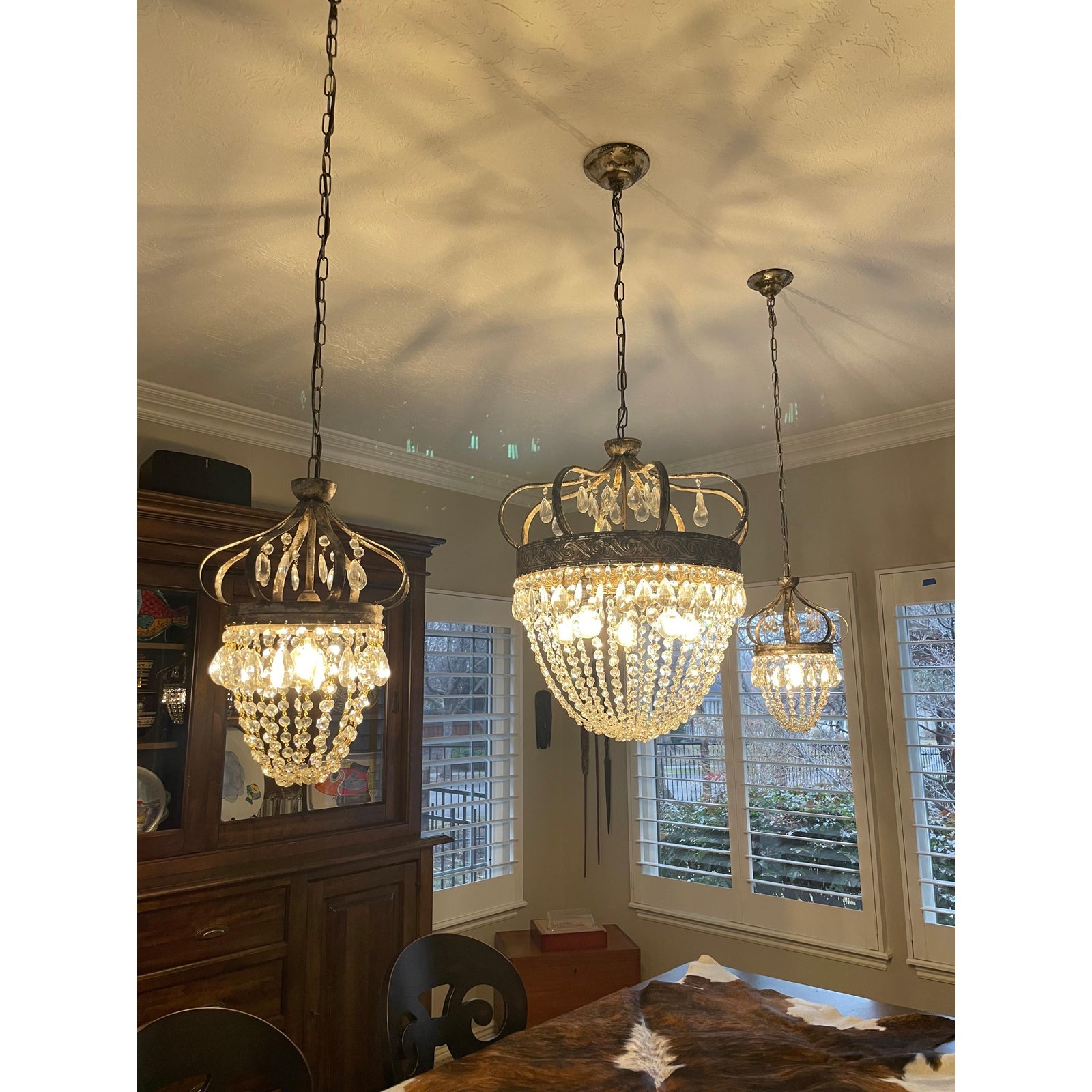 Abella Tear Drop Crystal Chandelier - Lamp Copper