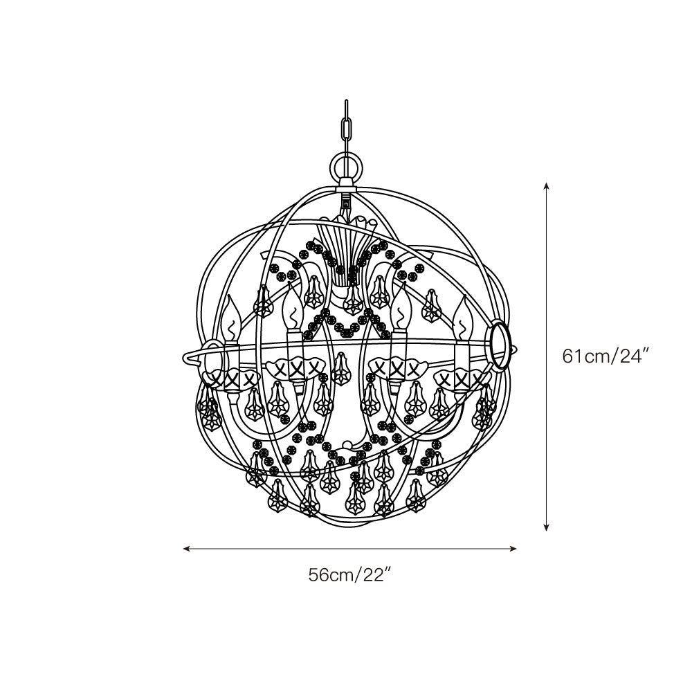 Sylirara Suspension Métal Cristal Orbe Unique Traditionnelle - Neutralighting