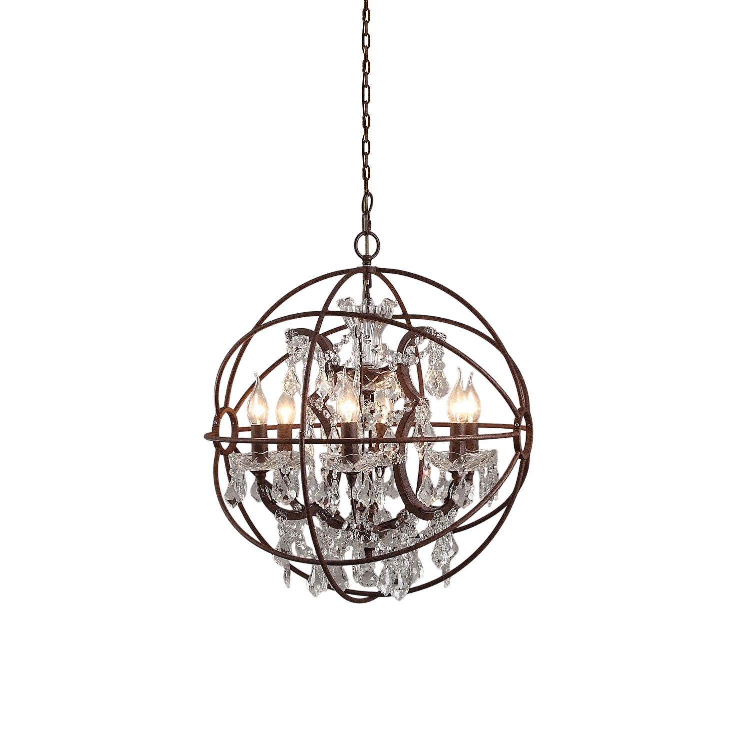Sylirara Suspension Métal Cristal Orbe Unique Traditionnelle - Neutralighting