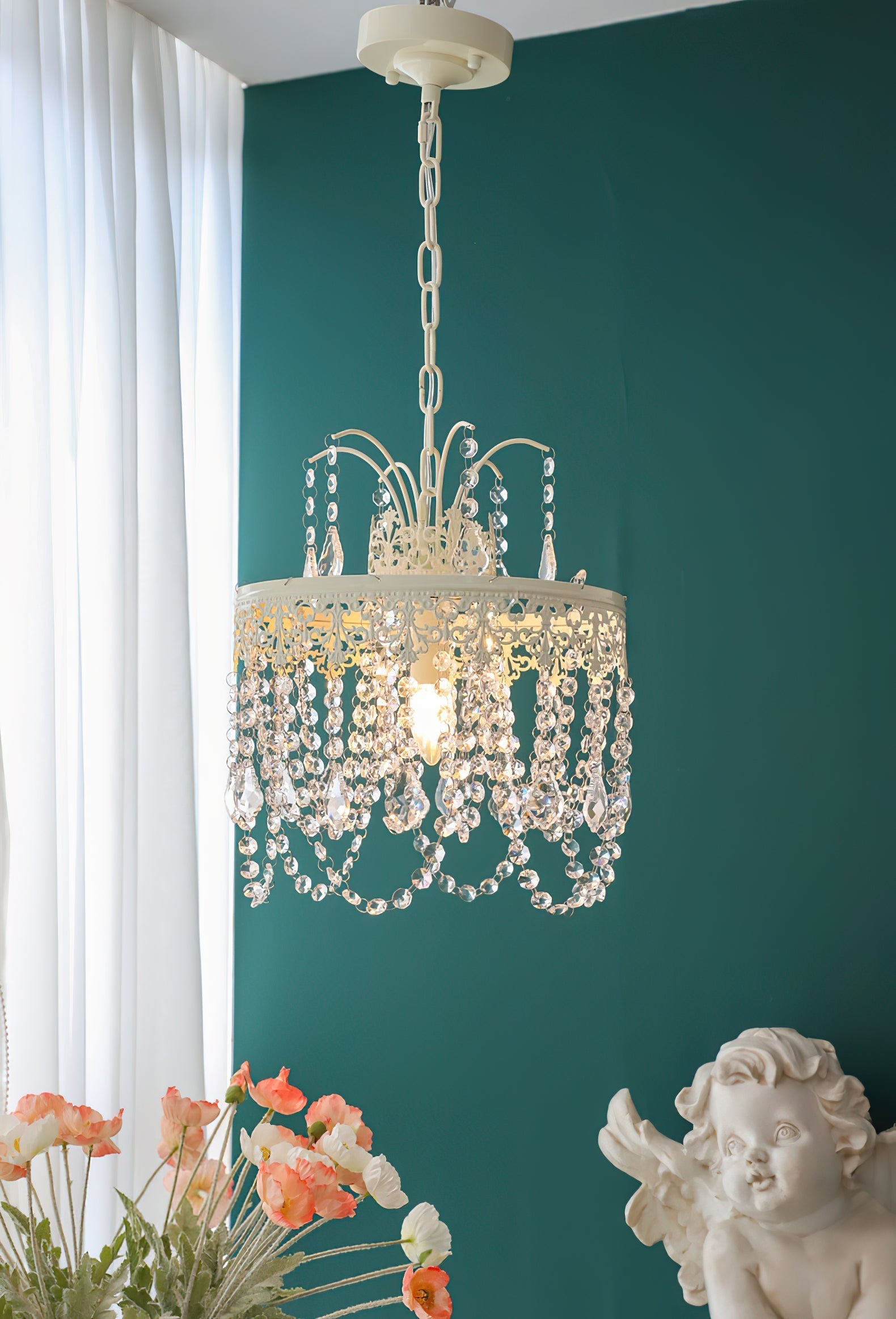 Ershaa Postmodern Luxury Crystal Metal Chandelier - Lamp Copper