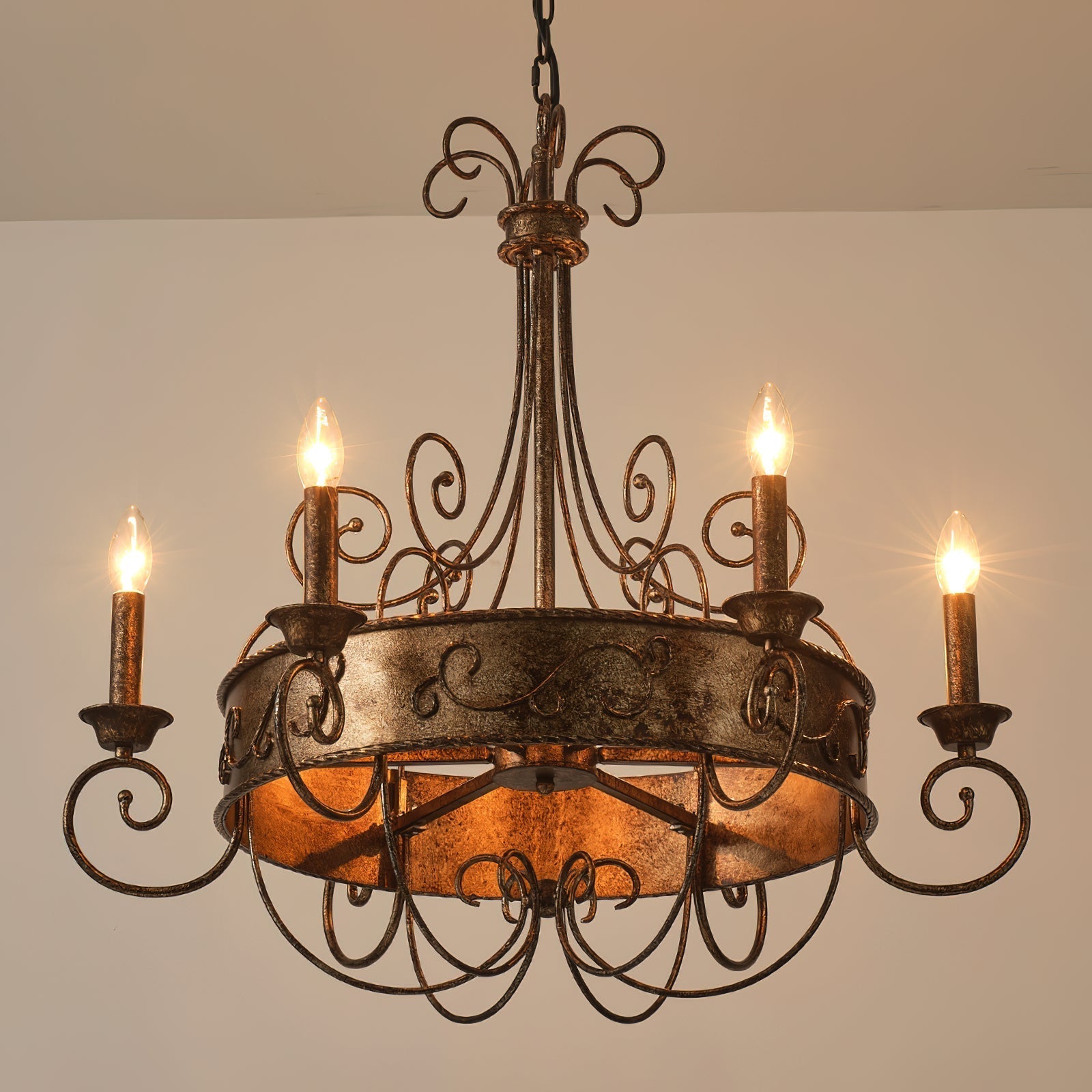 Itheira Lustre Métal Vintage Industriel Rouille Chandeliers - Neutralighting
