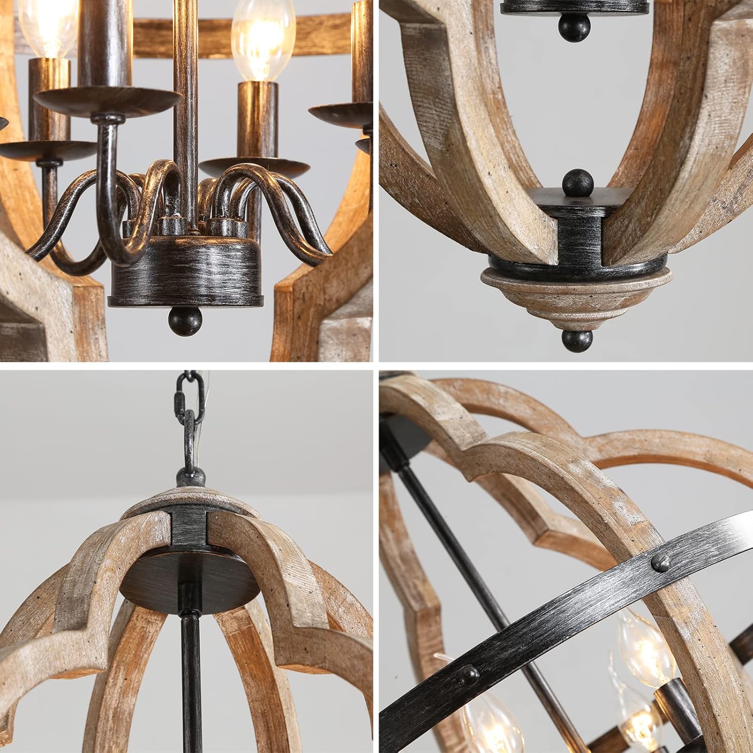 Cilorora Vintage Industrial Wood Metal Pendant Lamp - Lamp Copper