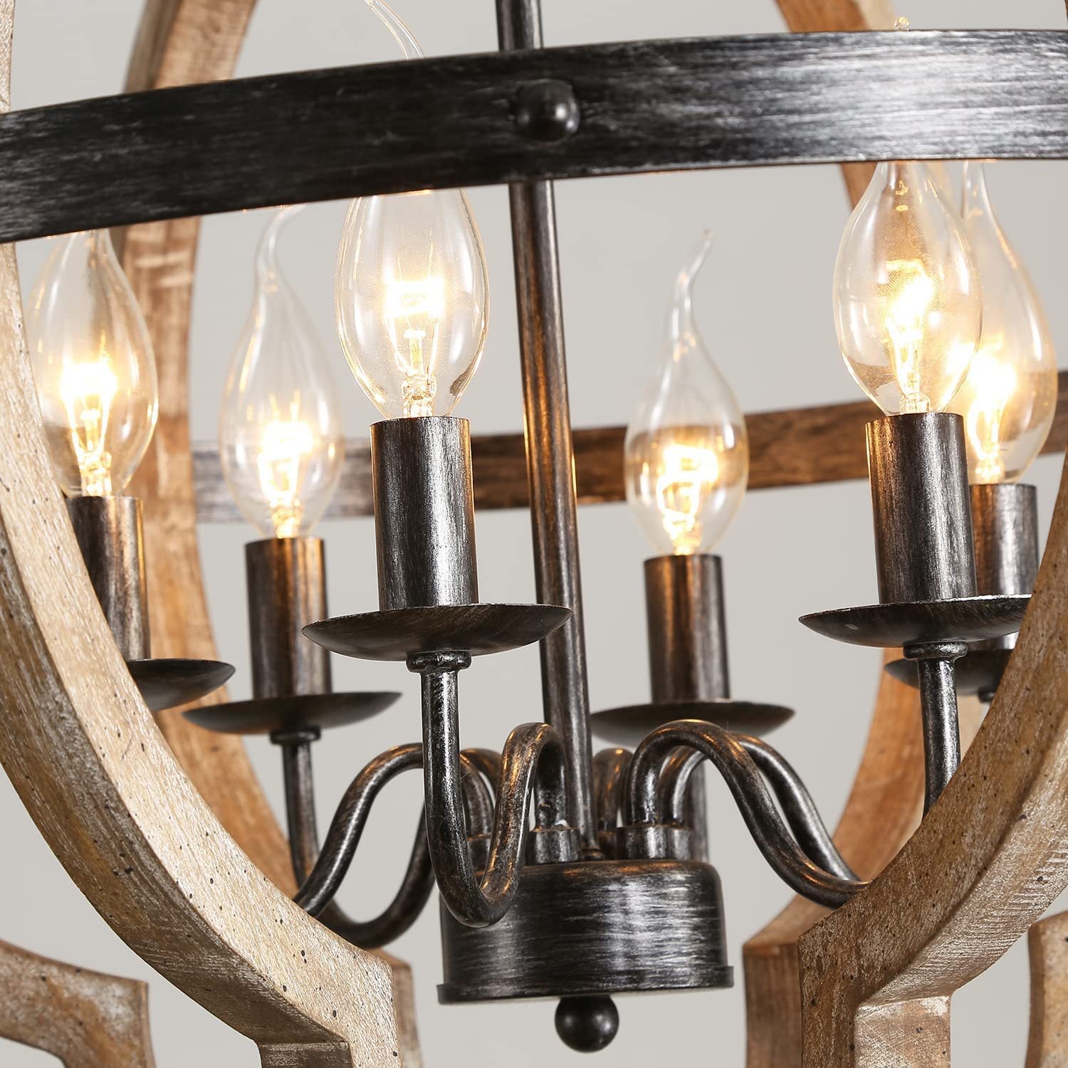 Cilorora Vintage Industrial Wood Metal Pendant Lamp - Lamp Copper