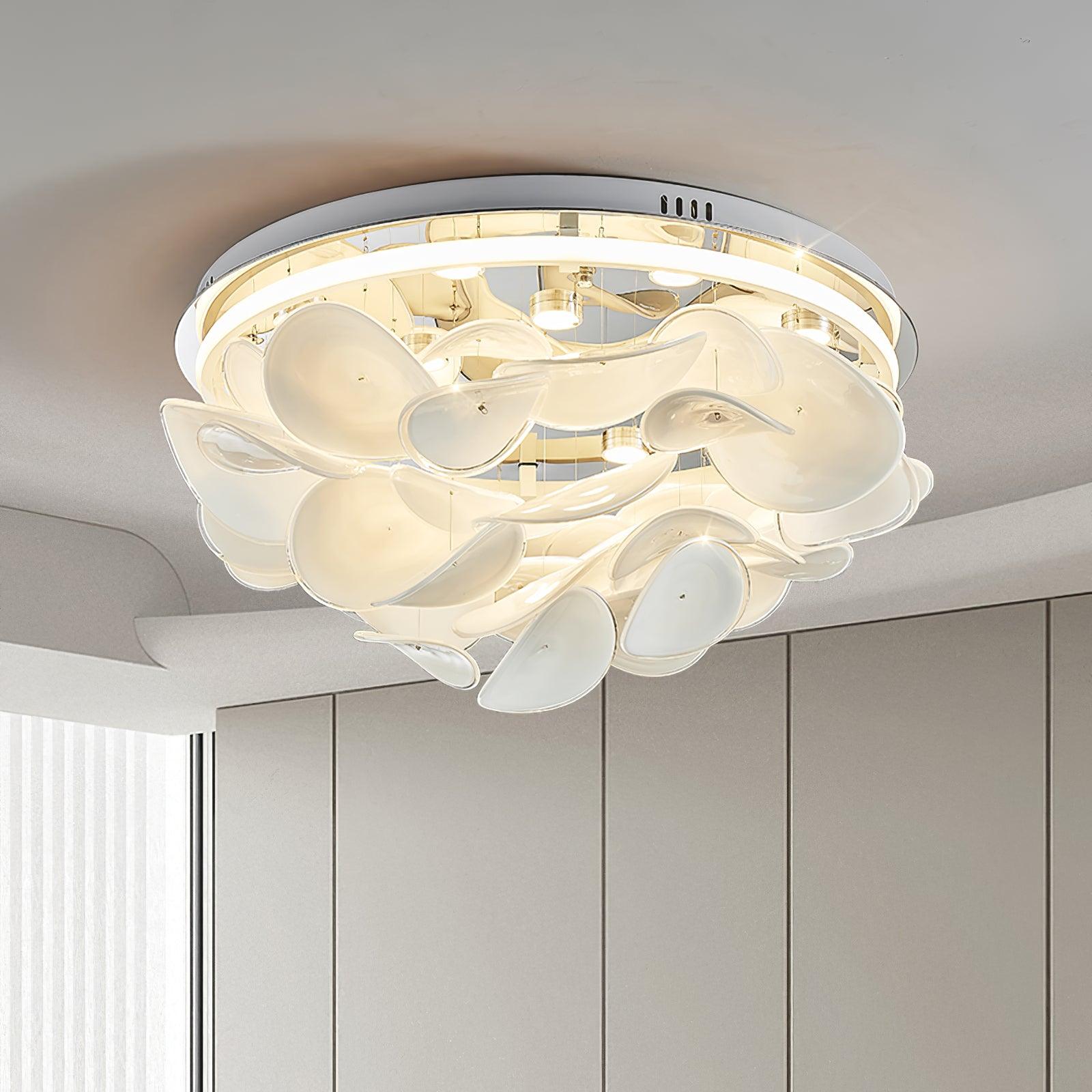 Lustra Lampe de plafond florale française en pétales pour maisons modernes - Neutralighting