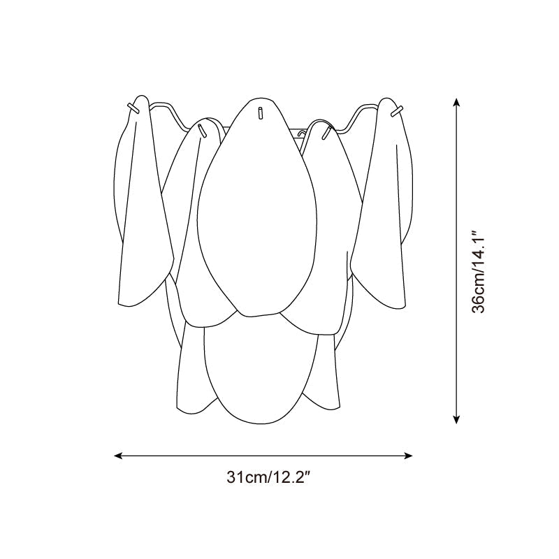 Opheli Applique Murale en Verre Petal - Neutralighting