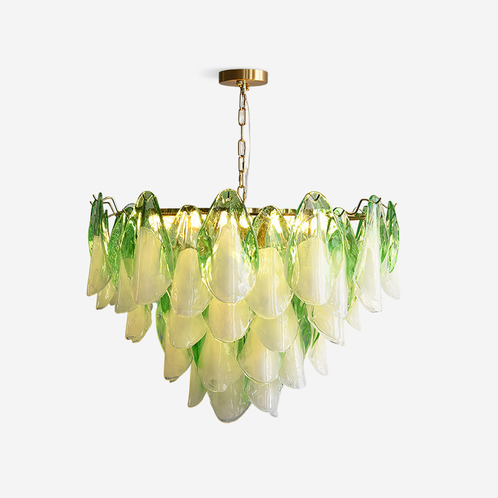 Fuchsia Lustre Pétales En Verre Vert Rosé - Neutralighting
