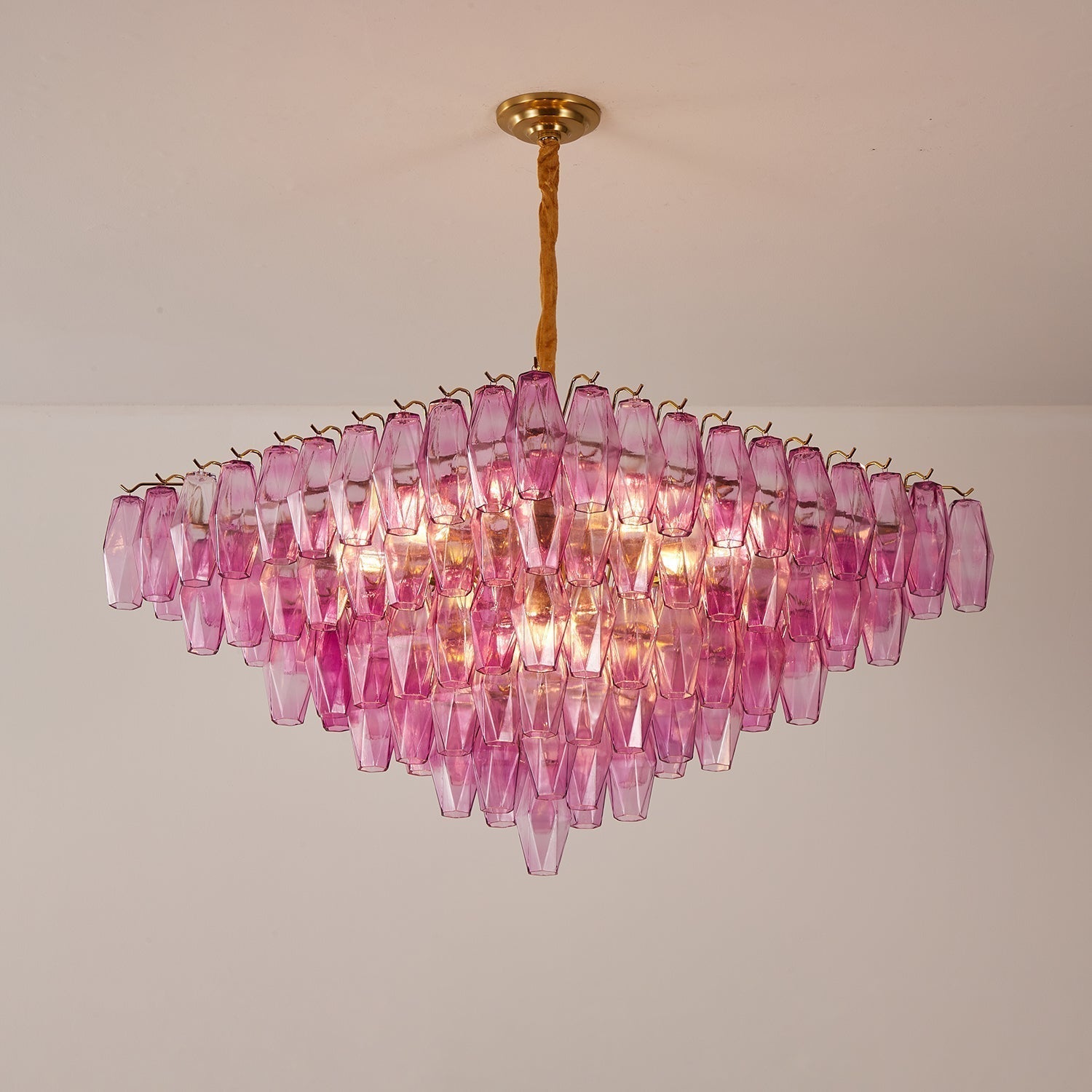 Aurora Lustre Fuchsia Prisme Inversé Pyramide - Neutralighting