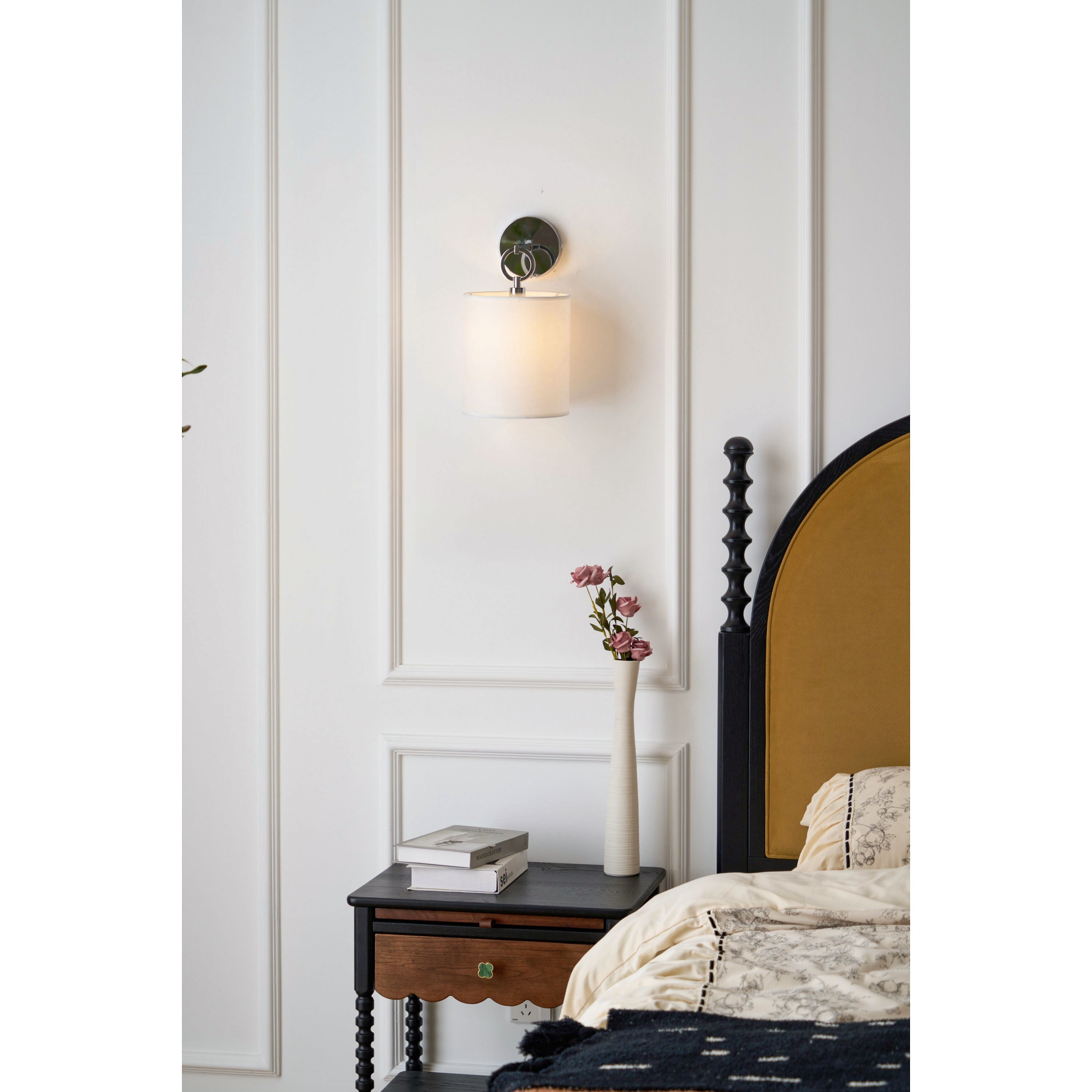 Cotheor Applique Murale Circulaire Laiton Tissu Minimaliste Moderne - Neutralighting