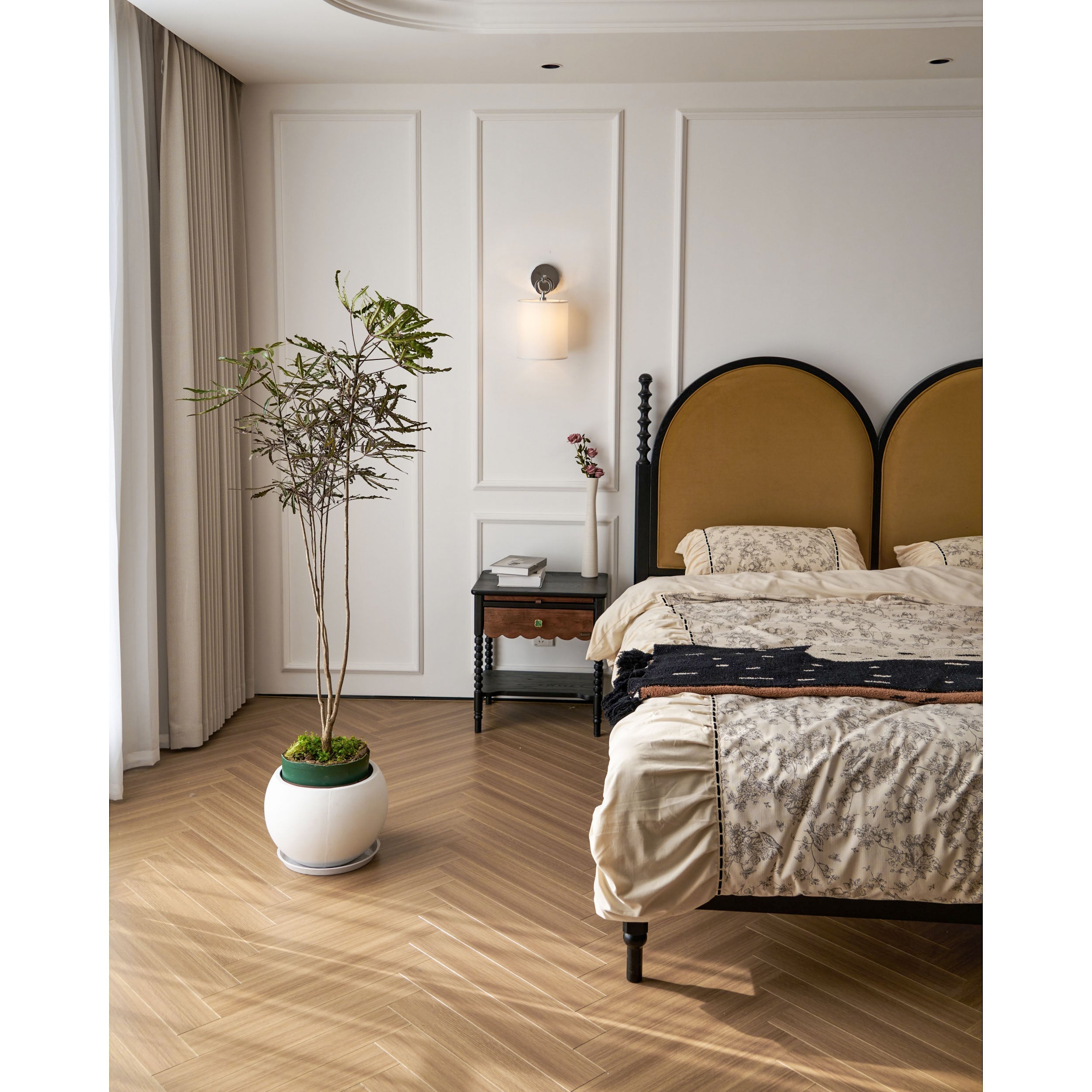 Cotheor Applique Murale Circulaire Laiton Tissu Minimaliste Moderne - Neutralighting