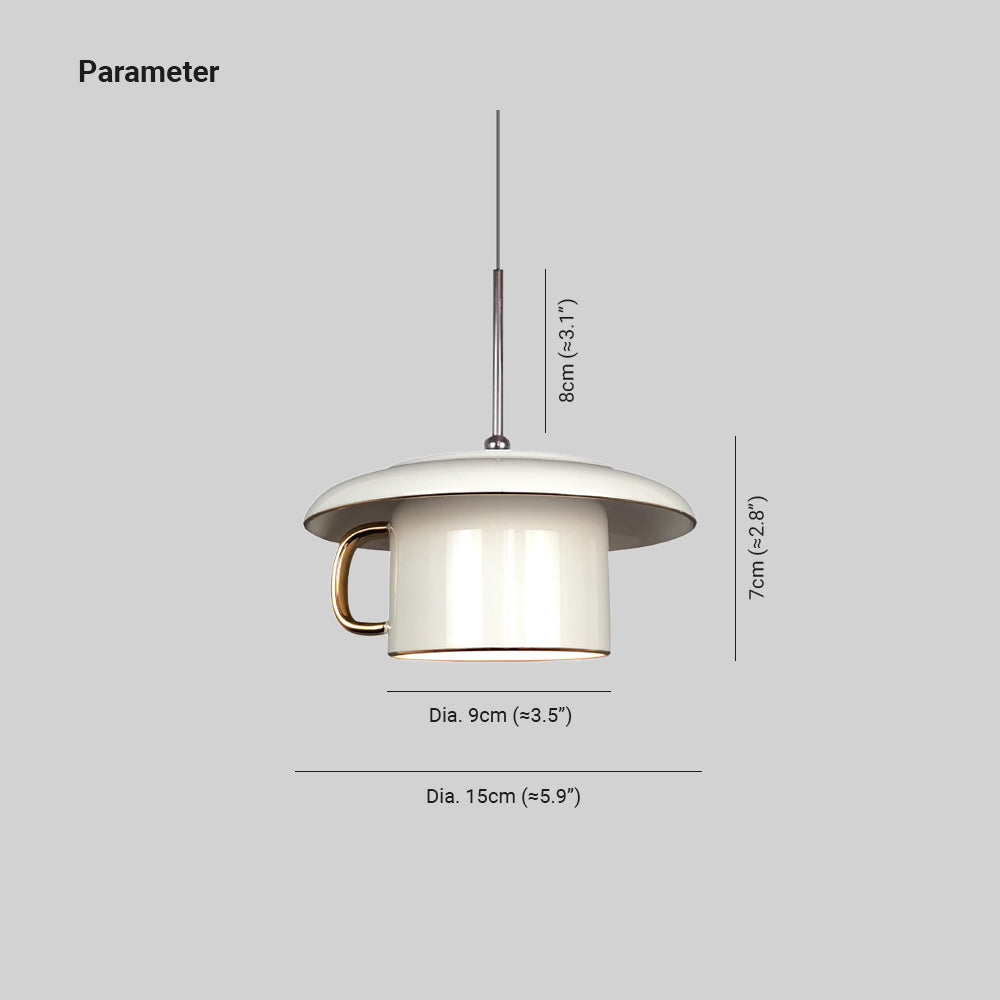 Valentina Urbain Tasse Céramique LED Suspension Salon