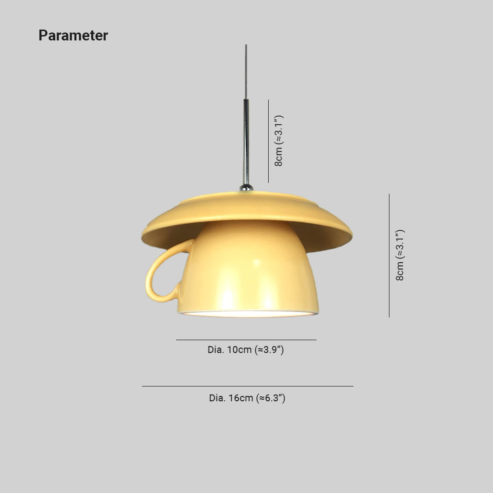 Valentina Pop Art Tasse Céramique LED Suspension Chambre à Coucher